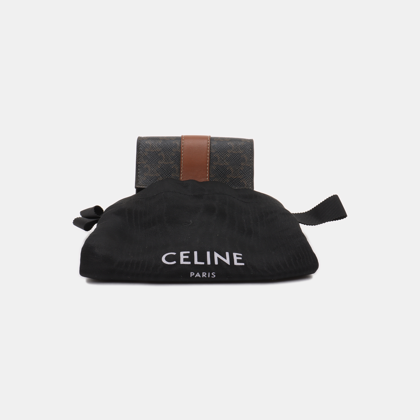 CELINE Brown Coated Canvas Triumph Wallet Golden hardware-(SKU)-939788660