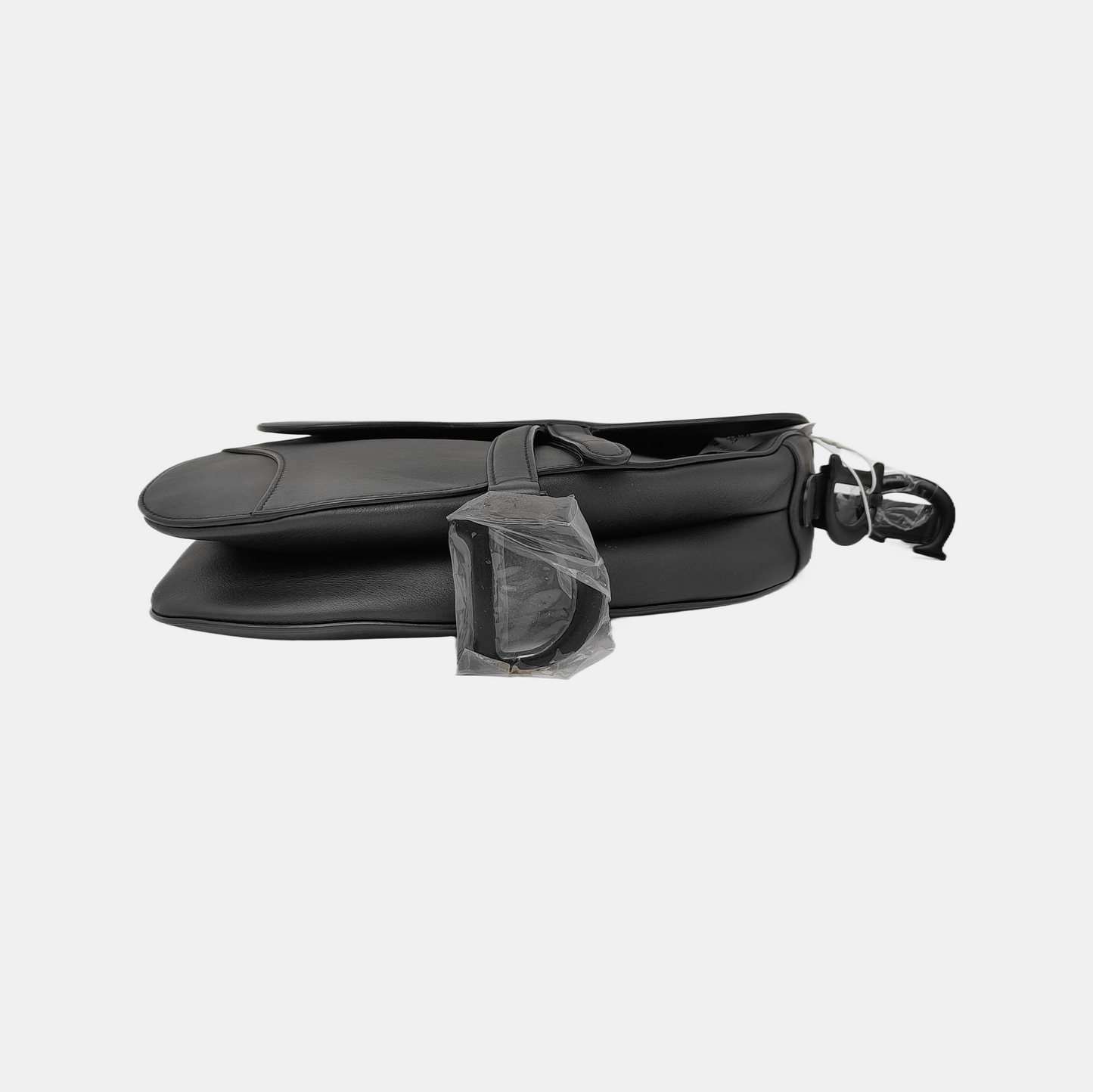 DIOR Saddle Small Black Calfskin Saddle Bag Single Shoulder Bag Tote with Black Hardware and Removable Strap-(SKU)-940890470