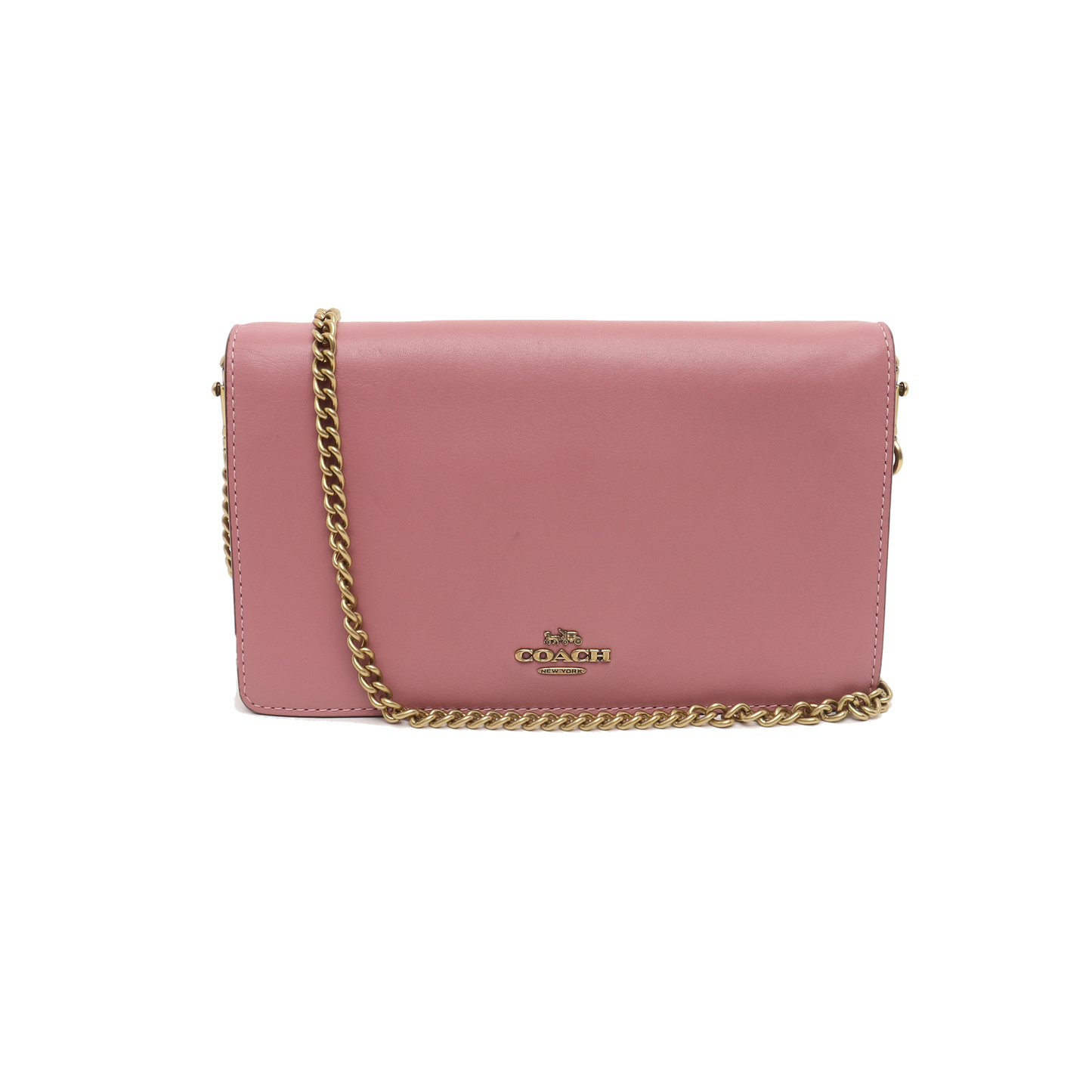 COACH CALLIE Small size Fuchsia Leather Carriage Single Shoulder Bag with Sling Golden hardware Removable shoulder strap-(SKU)-938185737