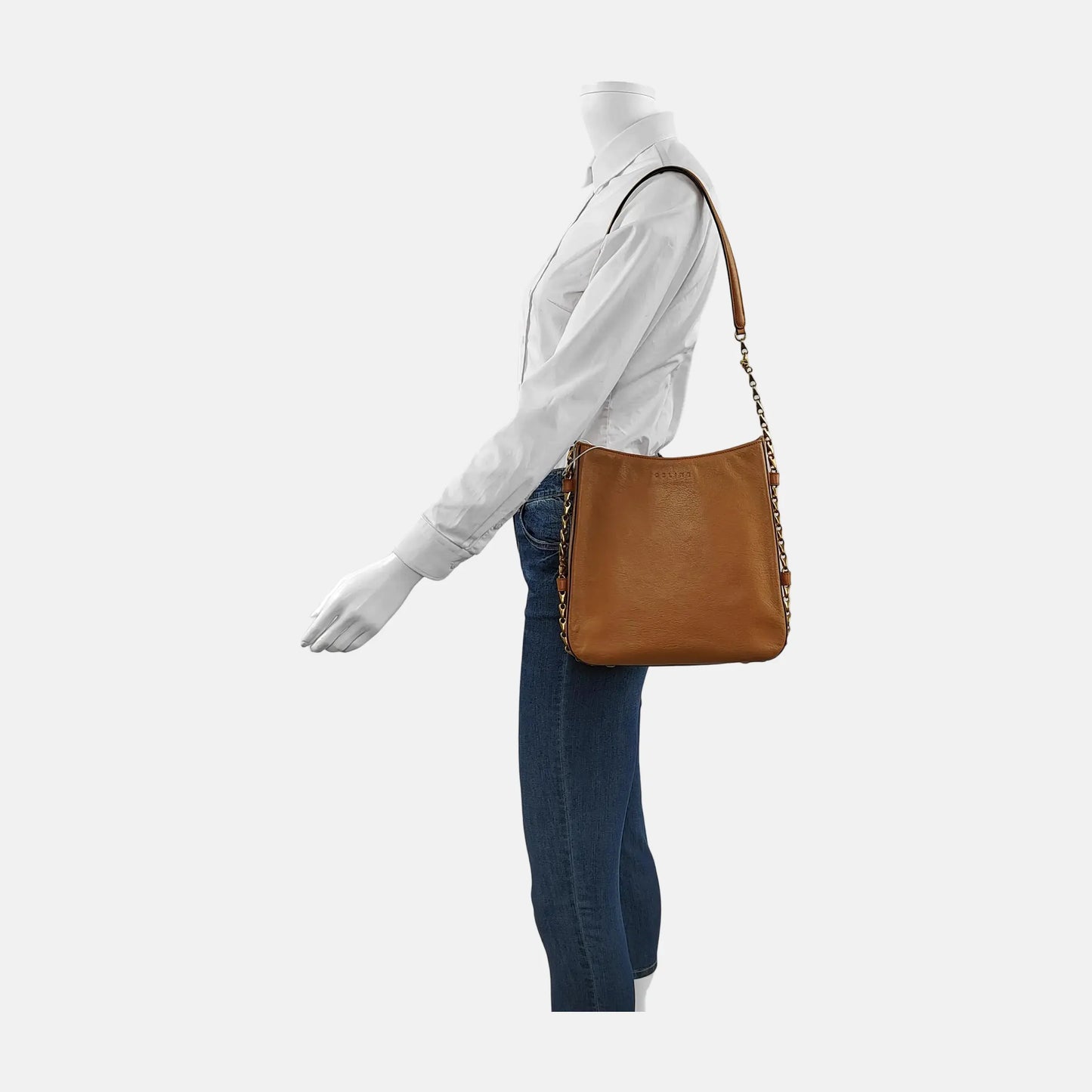CELINE Brown Cowhide Single Shoulder Bag Golden hardware-(SKU)-944792224