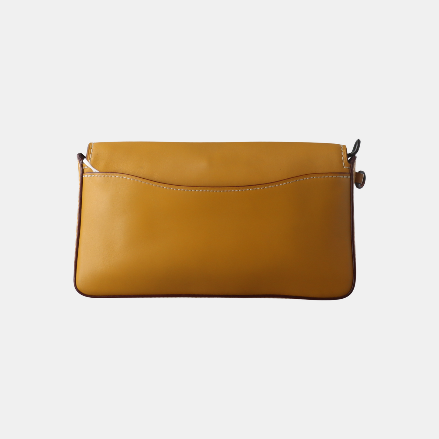 COACH DINKY Yellow Cowhide Single Shoulder Bag Crossbody Bag Black hardware Removable shoulder strap-(SKU)-14415127