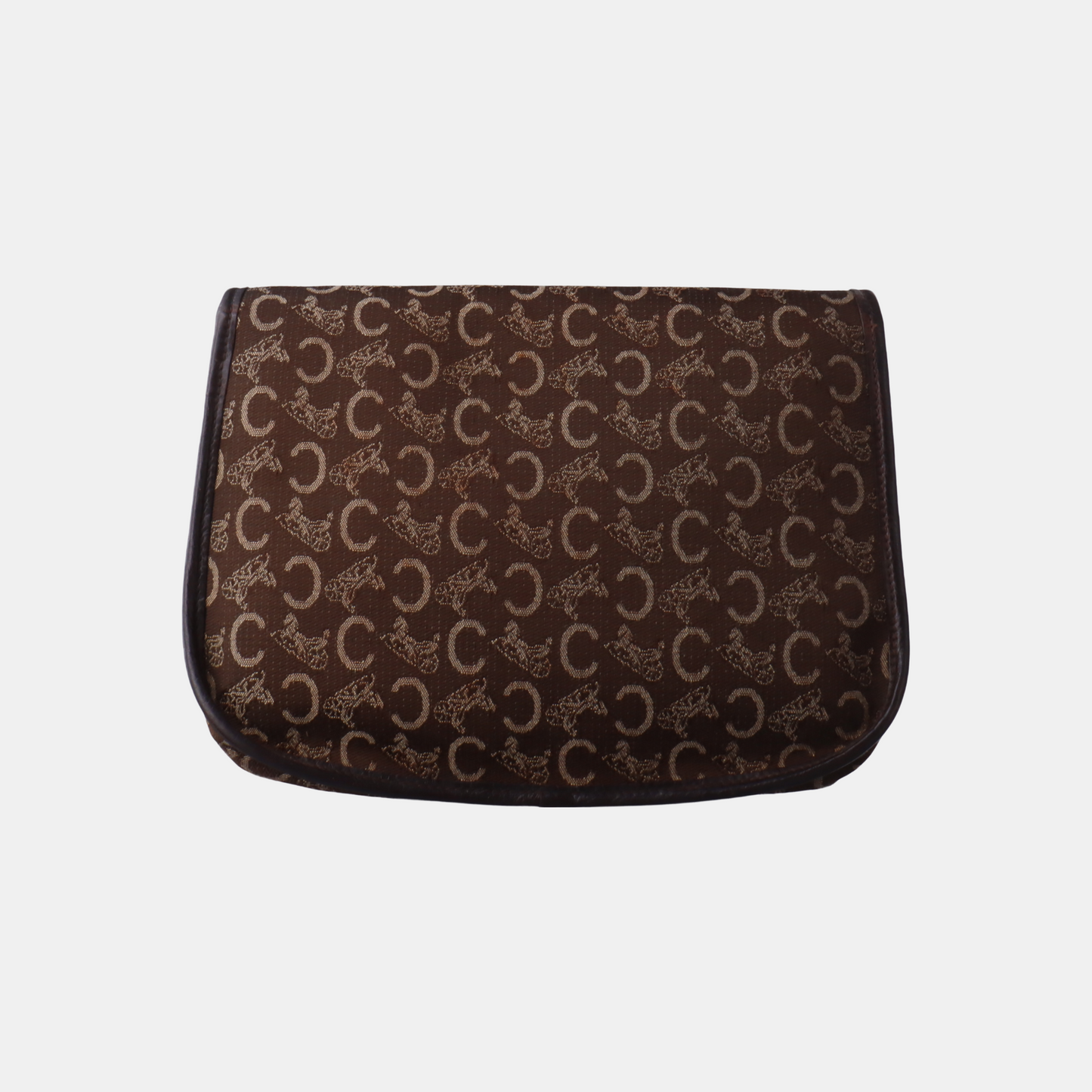 CELINE Brown Canvas Floral Crossbody Single Shoulder Bag Golden hardware Removable shoulder strap-(SKU)-13628676