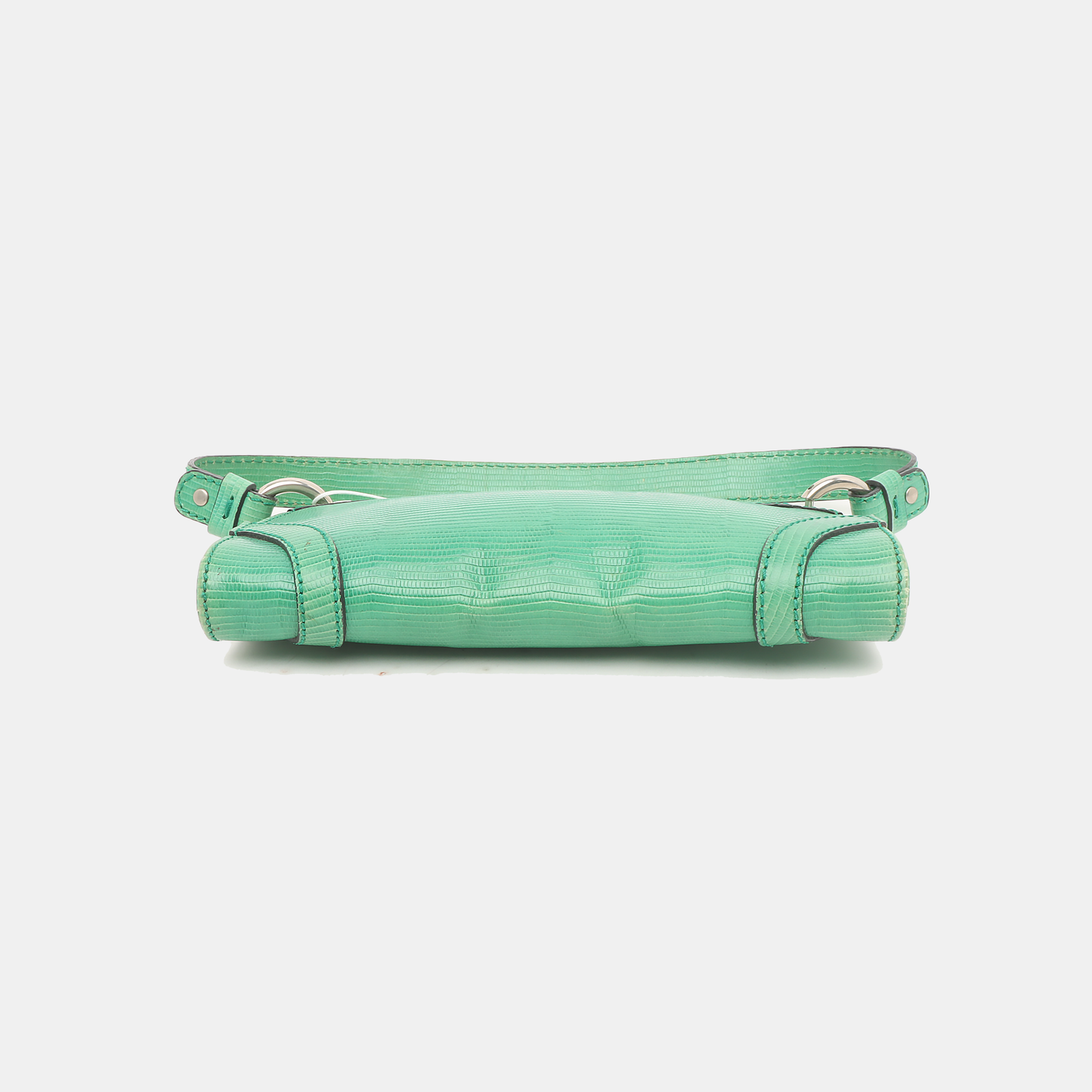 BURBERRY Green Cowhide Embossed Single Shoulder Bag Silver Hardware-(SKU)-934701341