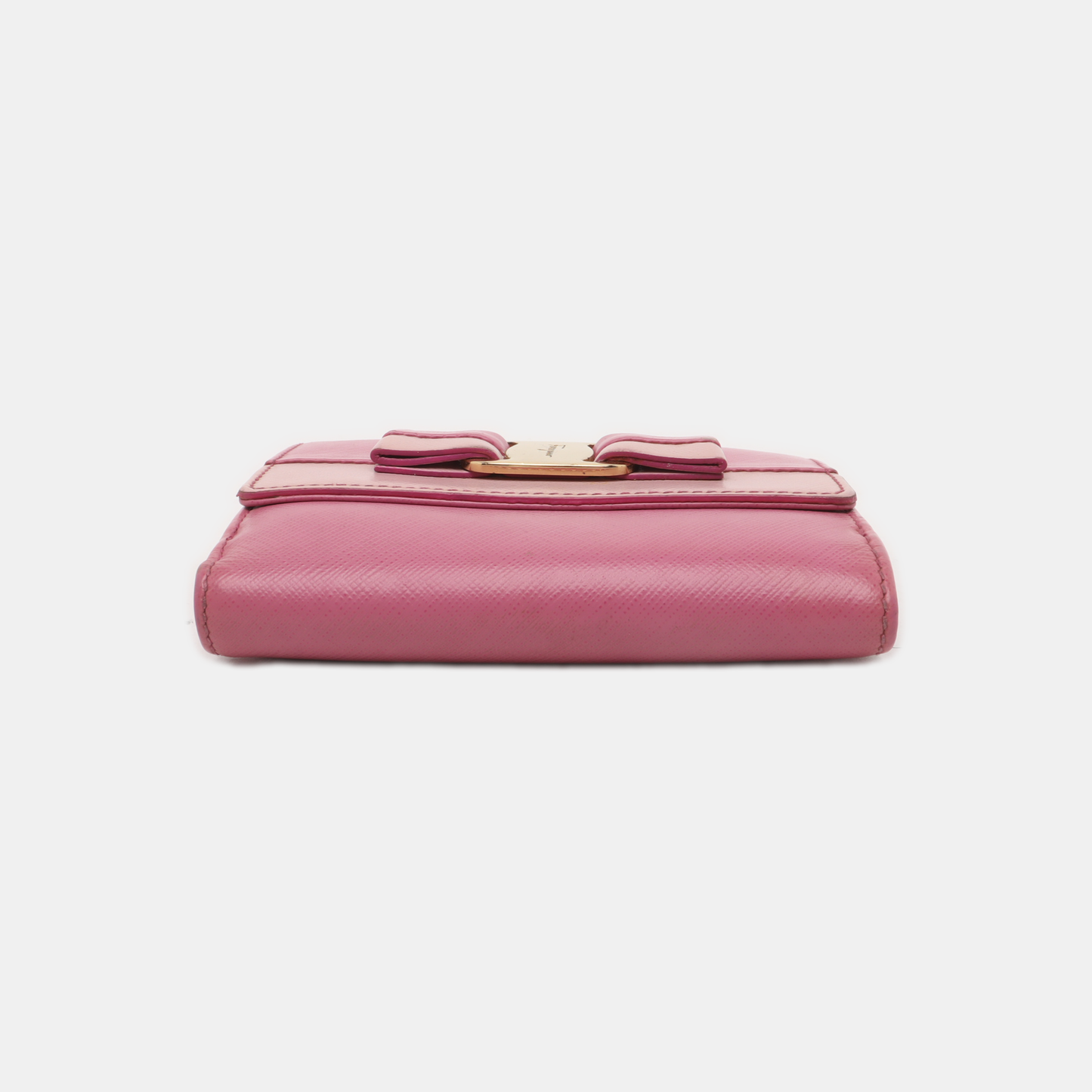 FERRAGAMO Vara Pink Leather Embossed Wallet Golden hardware-(SKU)-930486413