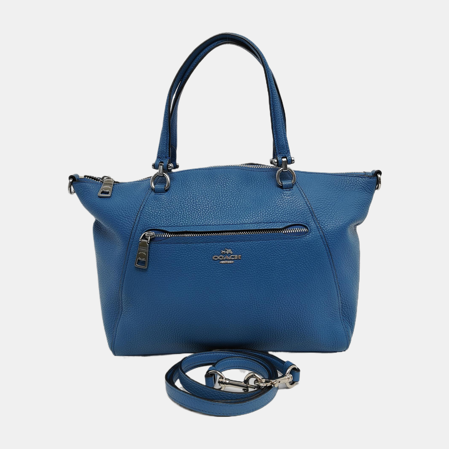 COACH ELISE Blue cowhide crossbody, handbag, shoulder bag Golden hardware Removable shoulder strap-(SKU)-941220883
