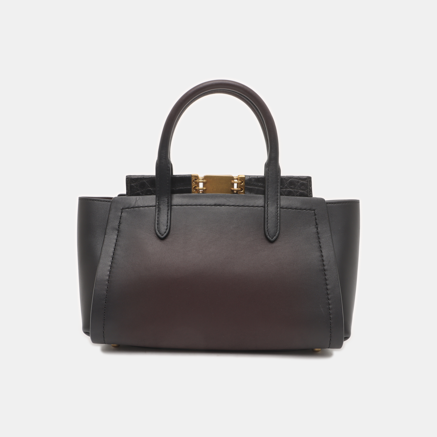 COACH TROUPE Black Leather Grooved Handbag Golden hardware-(SKU)-933725154