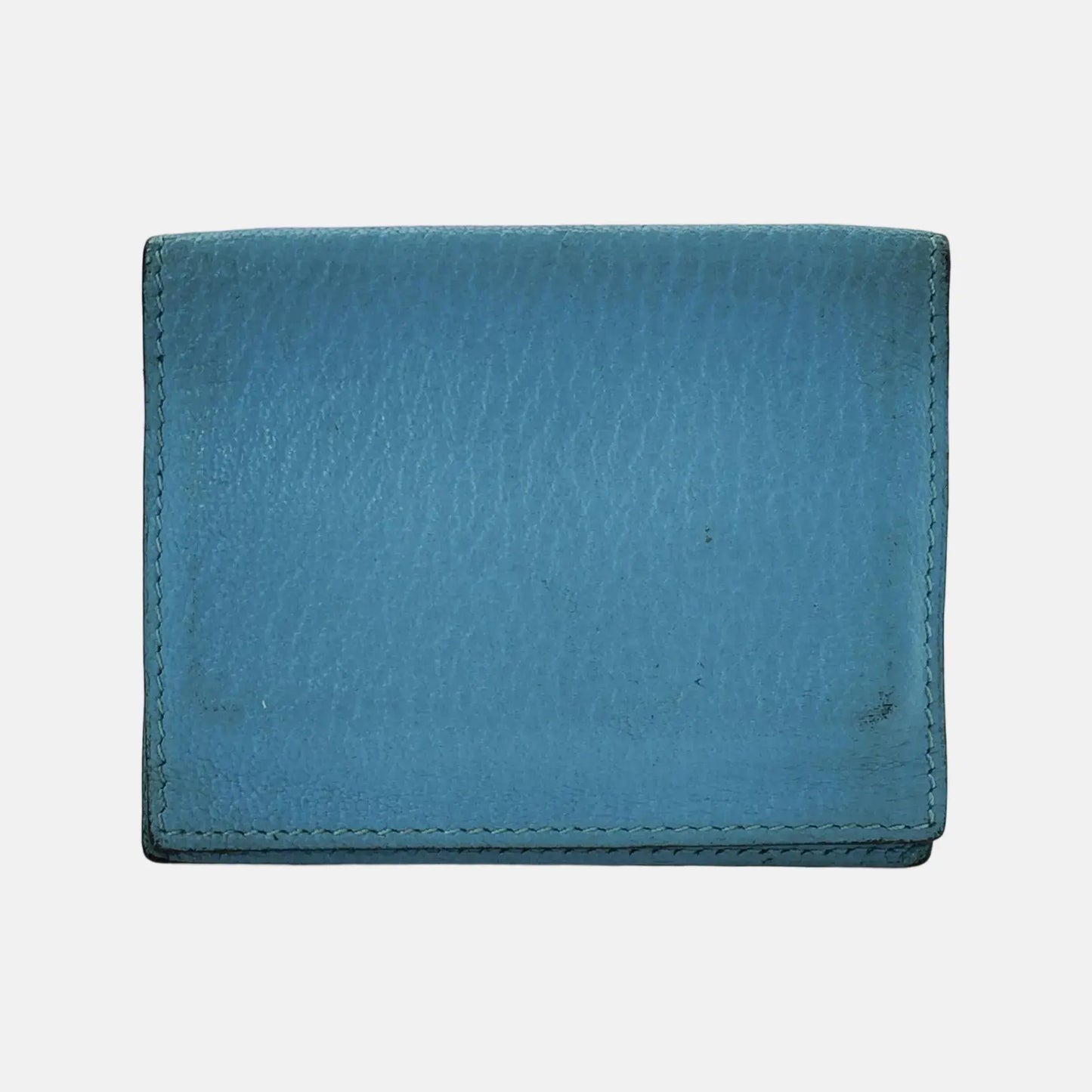 HERMÈS Tanzanian BlueChèvre MysoreGoat Leather Card Case 🄾stamp-(SKU)-944678521