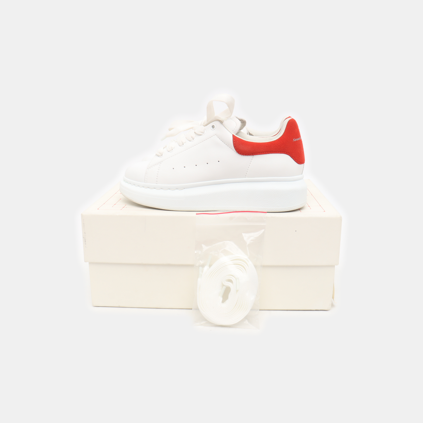Alexander McQUEEN 33.5code White Leather Women's Kids Sports Casual Shoes-(SKU)-932901128