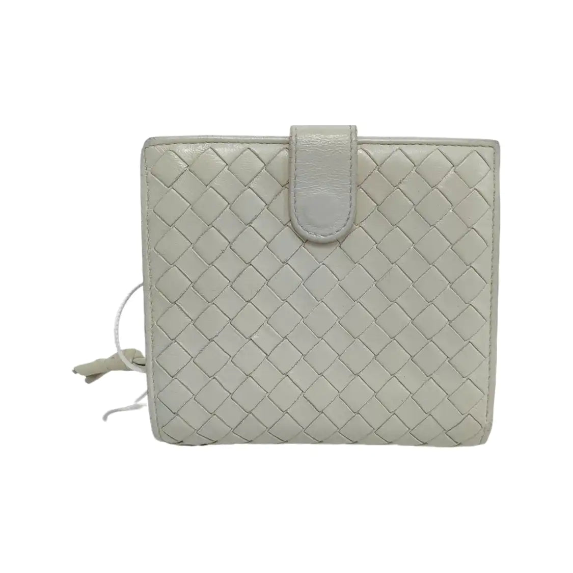 BOTTEGA VENETA White Cowhide Braided Wallet-(SKU)-945082548