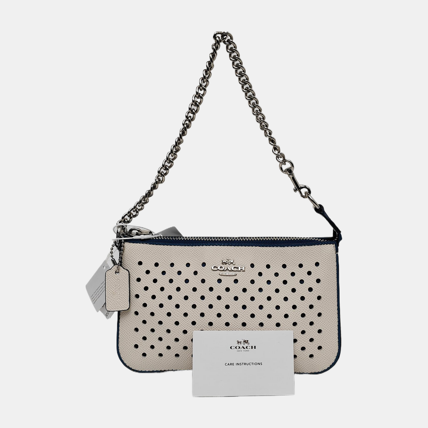 COACH NOLITA White Leather Carriage Cutout Tote Bag Silver Hardware-(SKU)-942280328