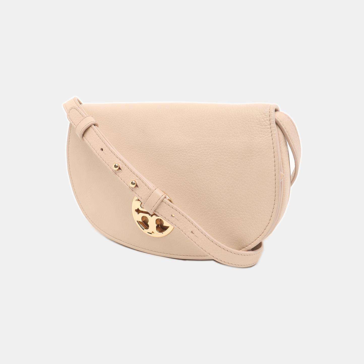 TORY BURCH Britten Nude Pink Cowhide Single Shoulder Bag Golden hardware Removable shoulder strap-(SKU)-939291612