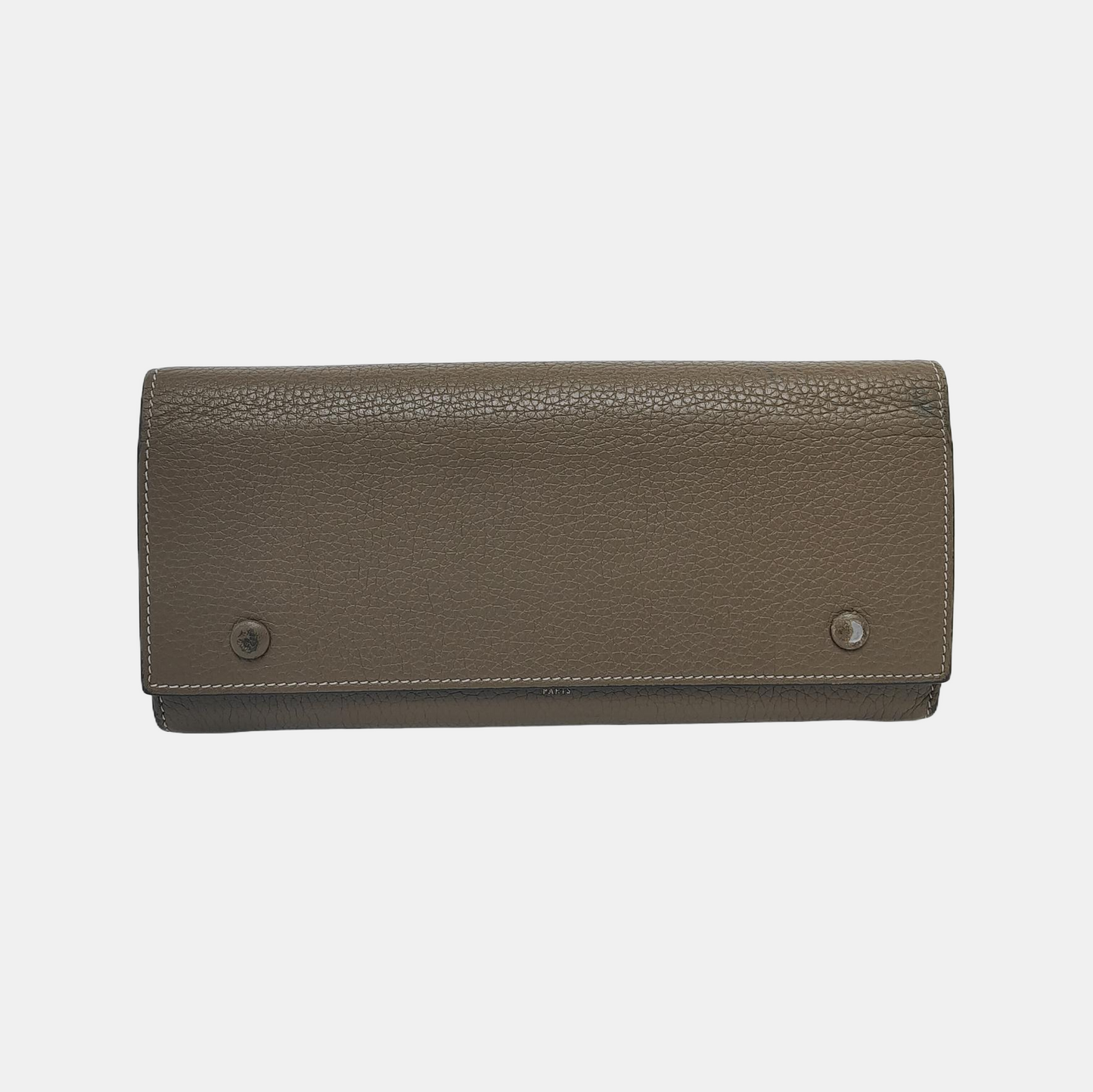 CELINE Gray Cowhide Wallet Silver Hardware-(SKU)-943087470