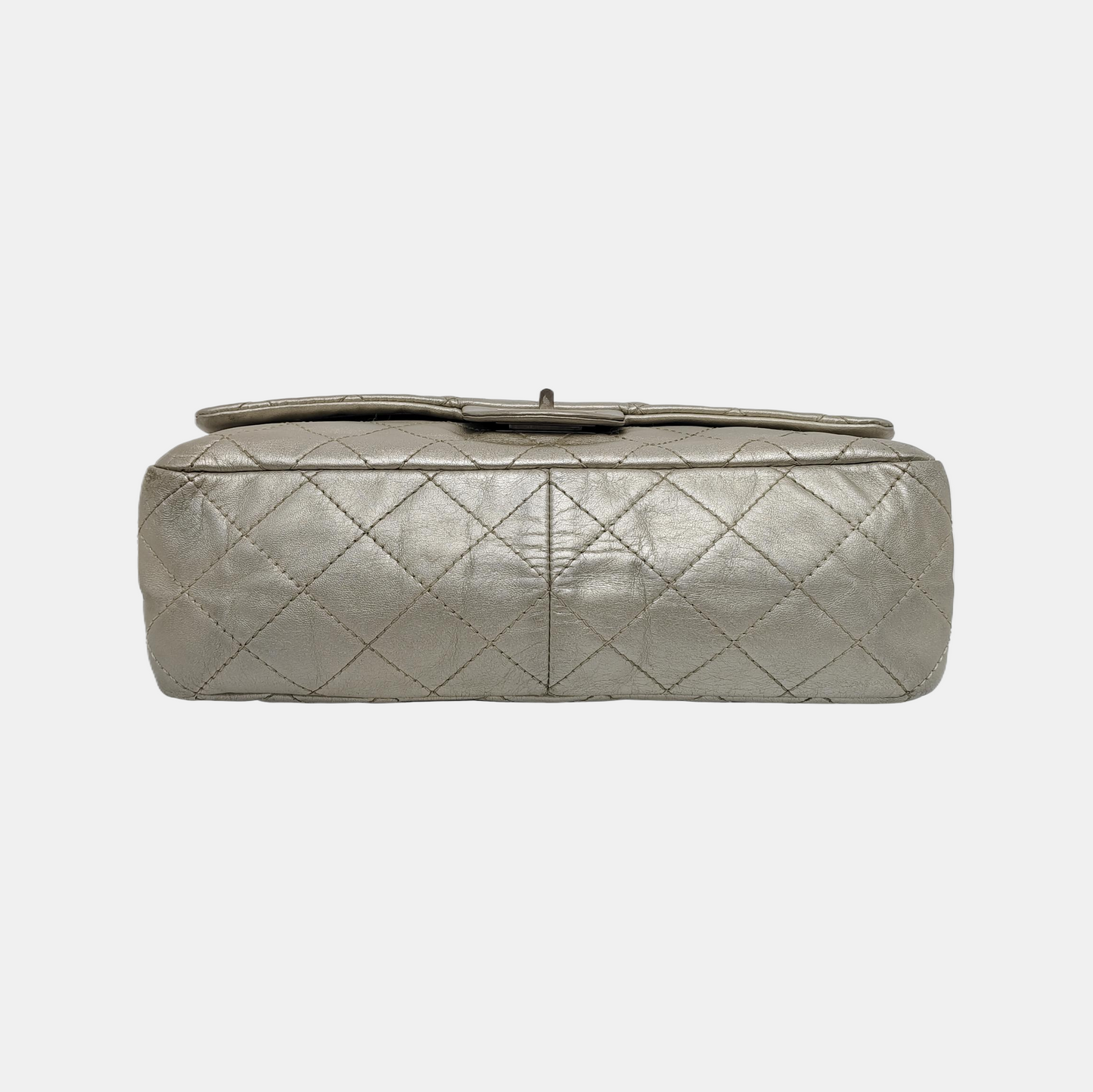 CHANEL 2.55 Silver Sheepskin Quilted Crossbody Shoulder Bag Silver Hardware 12 Flap-(SKU)-941216566