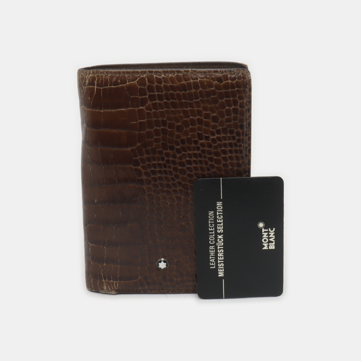 MONTBLANC MeisterstuckBrown Leather Embossed Wallet-(SKU)-936130123
