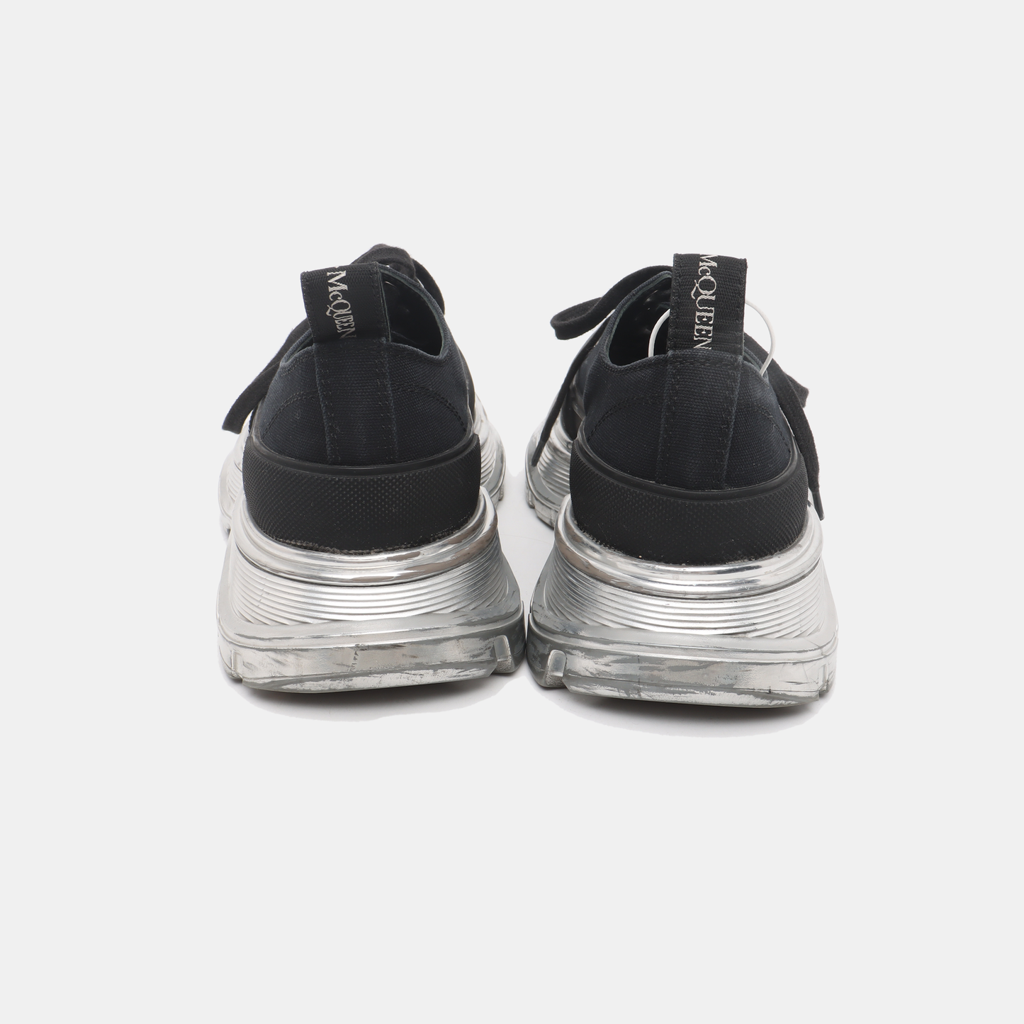 Alexander McQUEEN 37.5code Spring and Autumn Black Fabric Women's Casual Sports Shoes-(SKU)-14169326