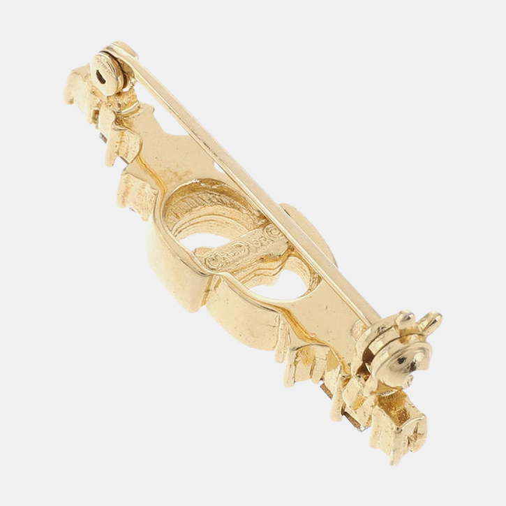 DIOR Petit CD金色合金,人造钻石镶嵌胸针-(SKU)-942848314