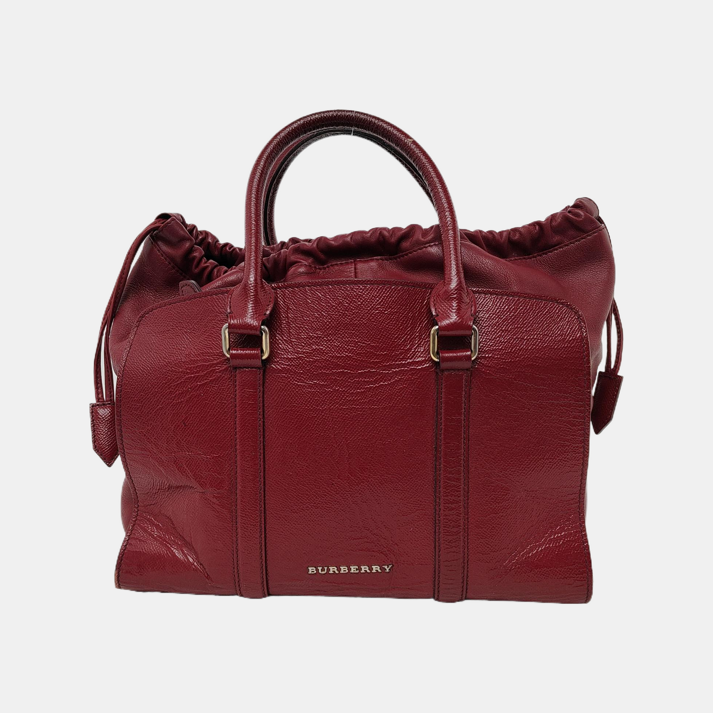 BURBERRY Dinton Red Cowhide Tote Bag Golden hardware-(SKU)-944819144