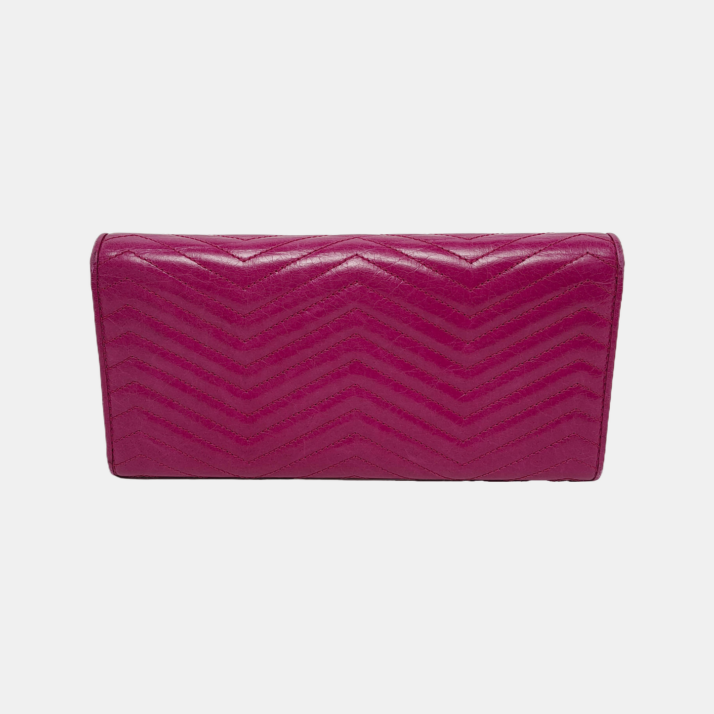 Miu Miu Miu Délice Fuchsia Cowhide Quilted Wallet Golden hardware-(SKU)-944517482
