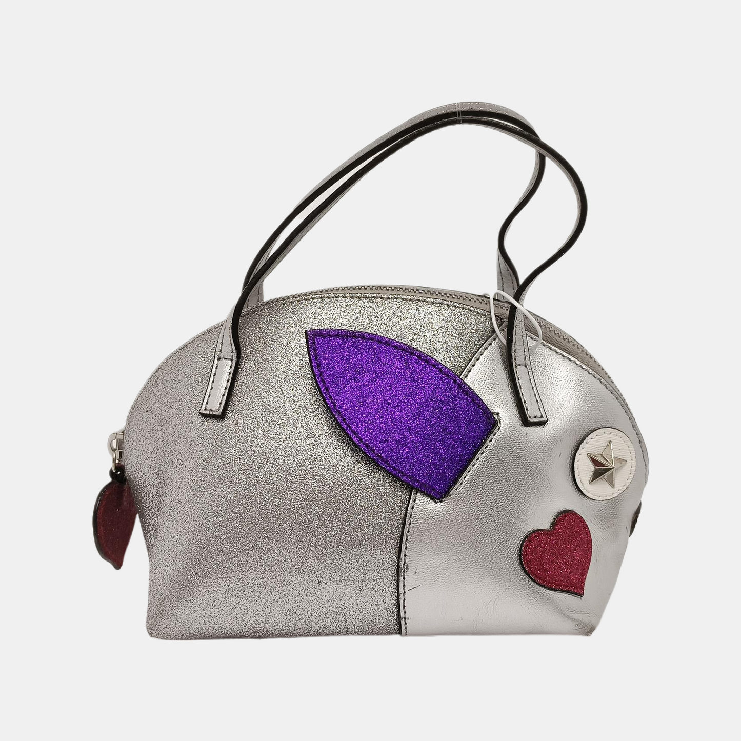 GUCCI Silver cowhide patchwork handbag Silver Hardware-(SKU)-939895512