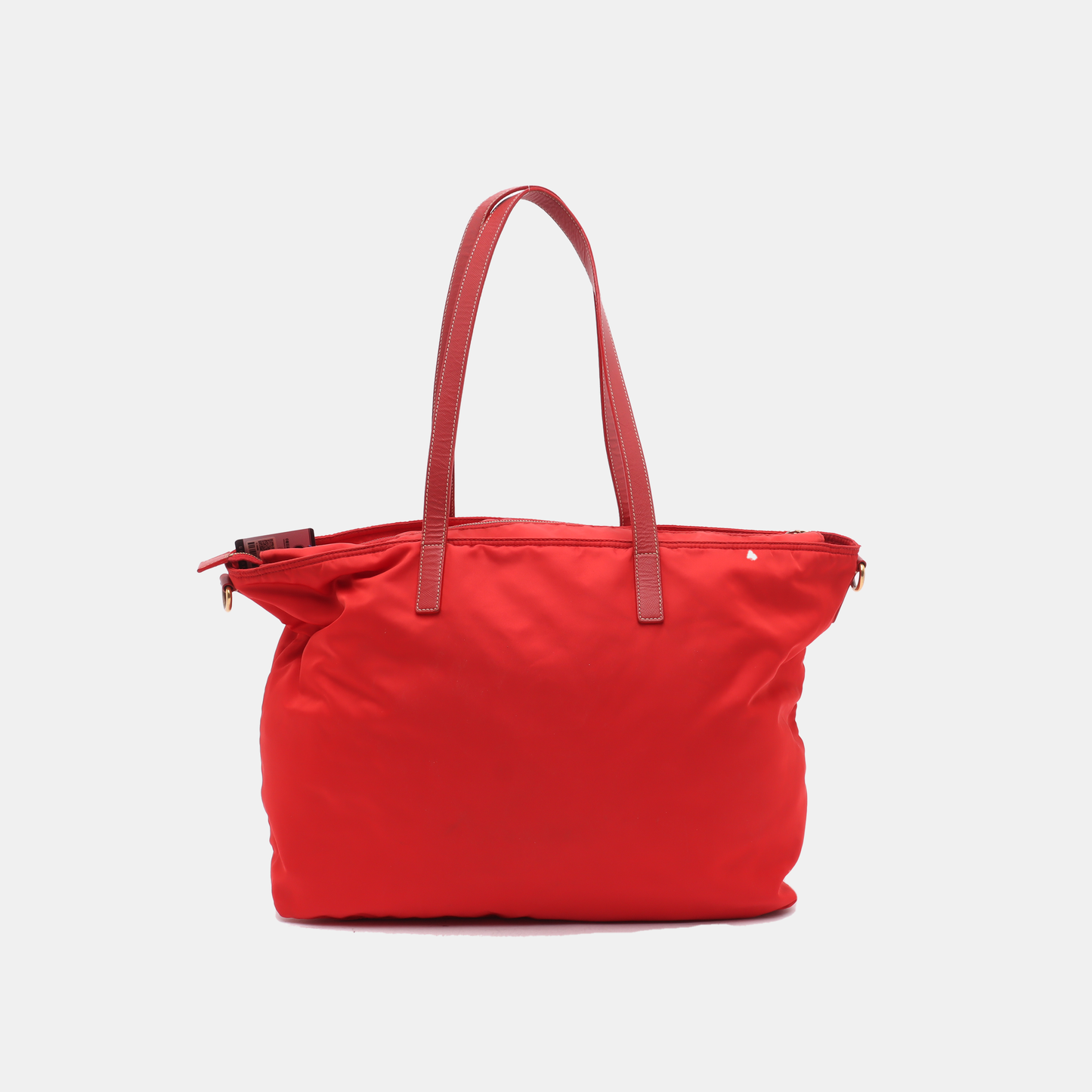 PRADA Tote bag Red Nylon Logo Single Shoulder Bag Crossbody Bag Handbag Golden hardware-(SKU)-13628648