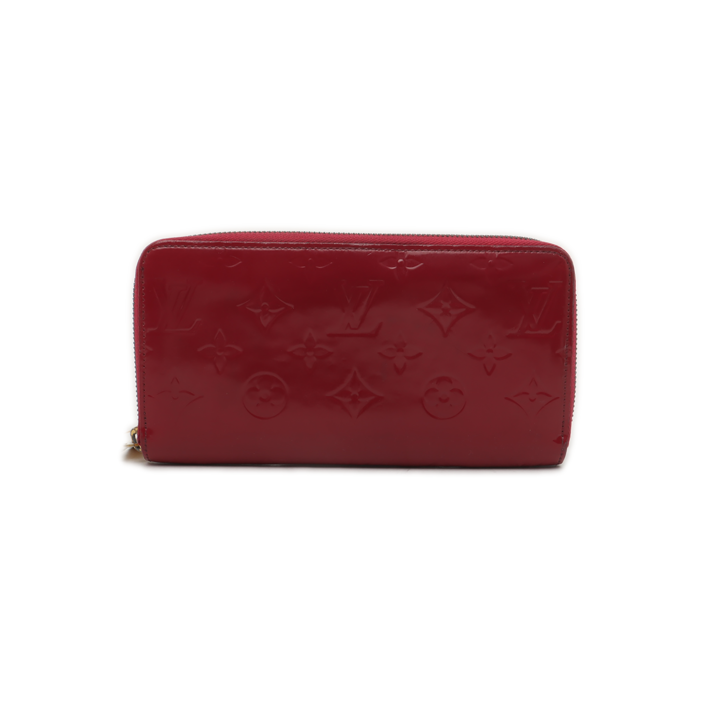 LOUIS VUITTON Fuchsia Patent Leather Crinkled Wallet Golden hardware-(SKU)-939810629