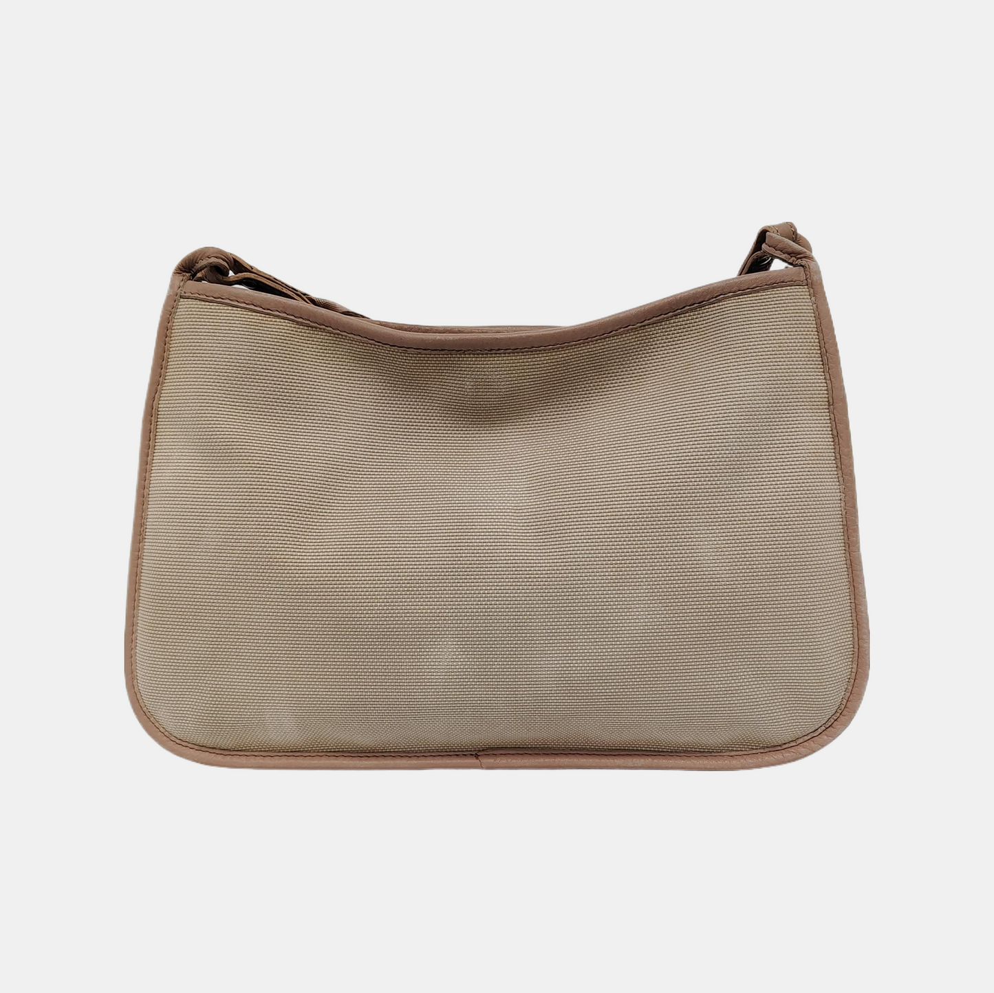 FENDI 米色帆布双F提花斜挎包Handheld包Shoulder Bag Golden hardware-(SKU)-945606964