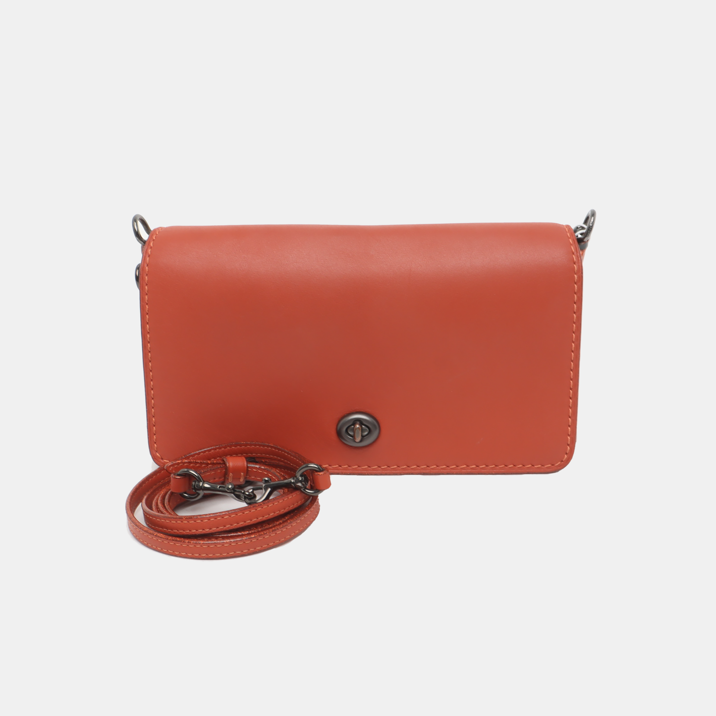 COACH DINKY Red Cowhide Crossbody Single Shoulder Bag Black hardware Removable shoulder strap-(SKU)-938306278