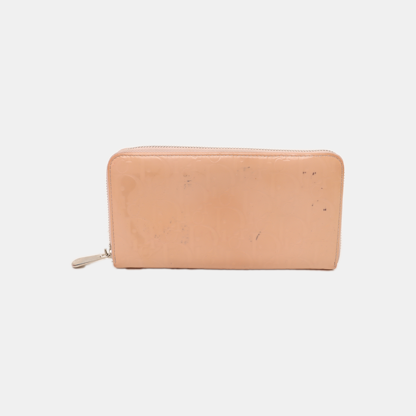DIOR Pink Patent Leather Vintage Wallet Silver Hardware-(SKU)-939810681