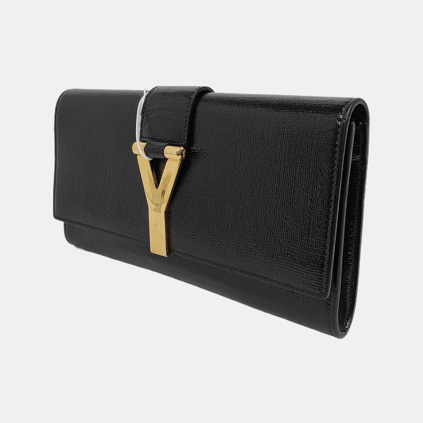 YSL CHYC Y LIGNE Black Cowhide Clutch Golden hardware-(SKU)-942572095