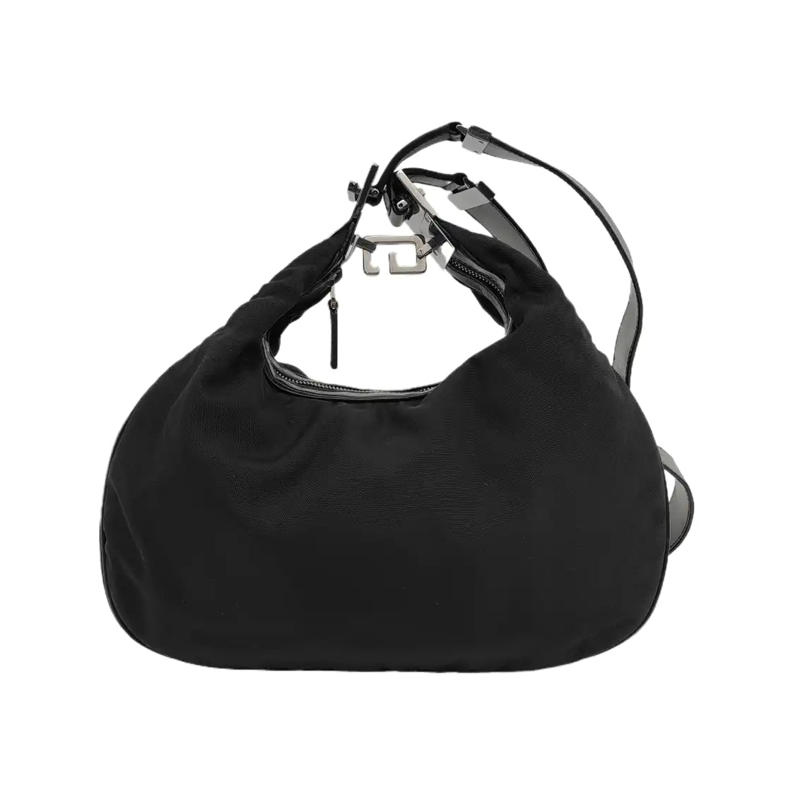 GUCCI Creole Black Canvas Single Shoulder Bag Tote Ruthenium color hardware-(SKU)-945095725