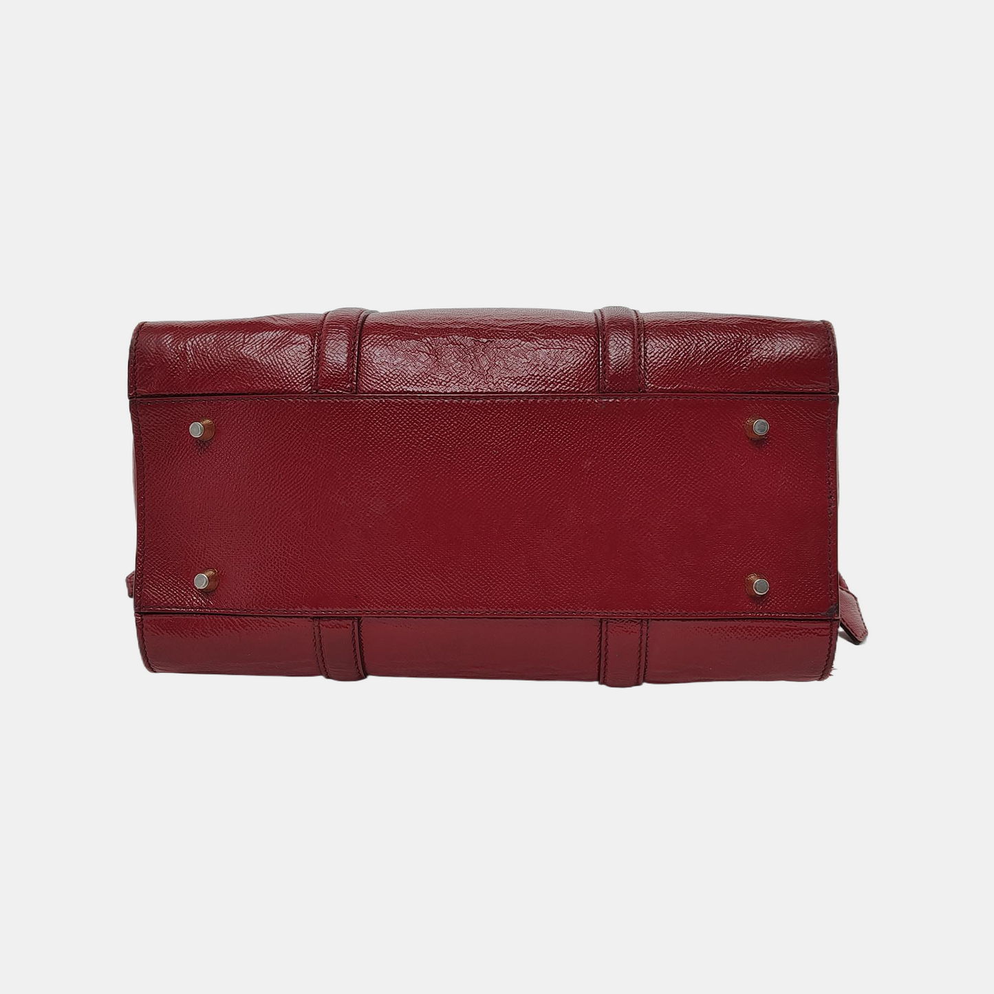 BURBERRY Dinton Red Cowhide Tote Bag Golden hardware-(SKU)-944819144