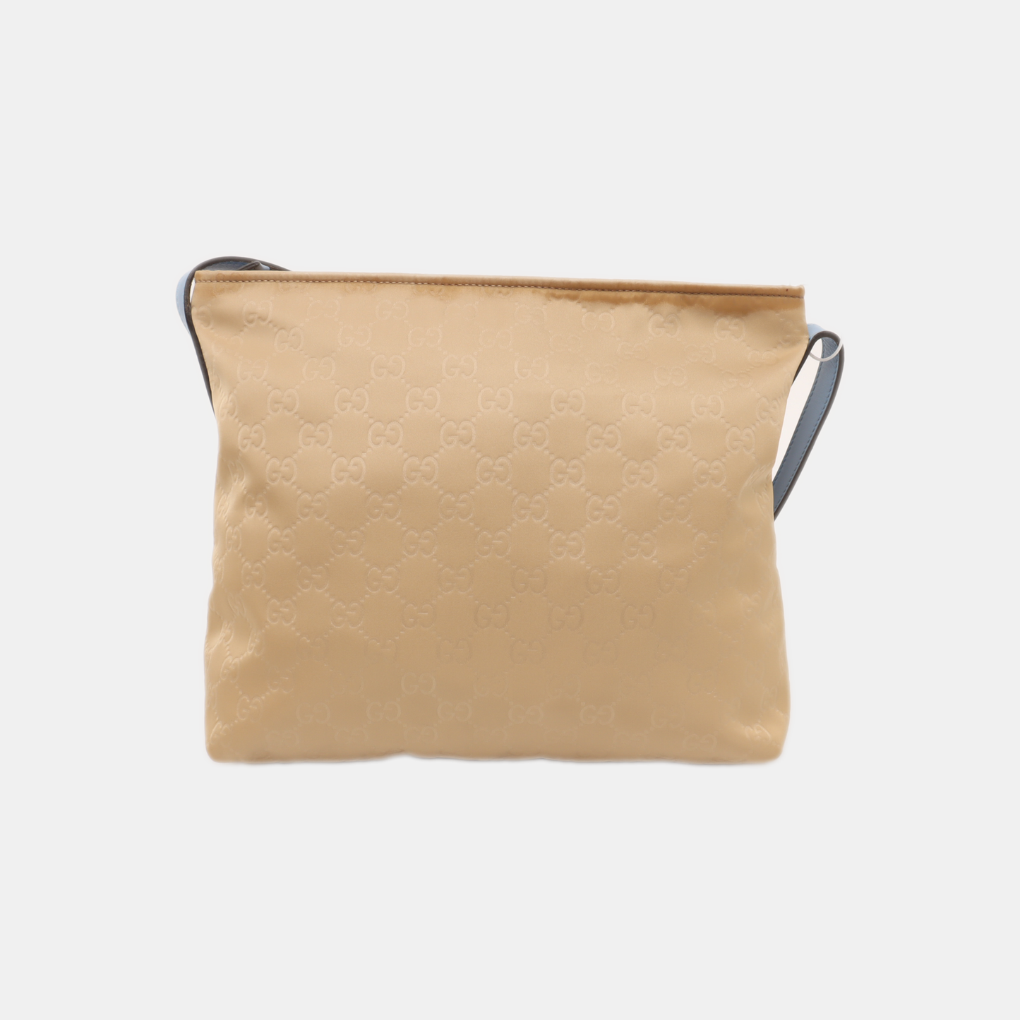 GUCCI Khaki Nylon Monogram Single Shoulder Bag Crossbody Silver Hardware-(SKU)-13943470