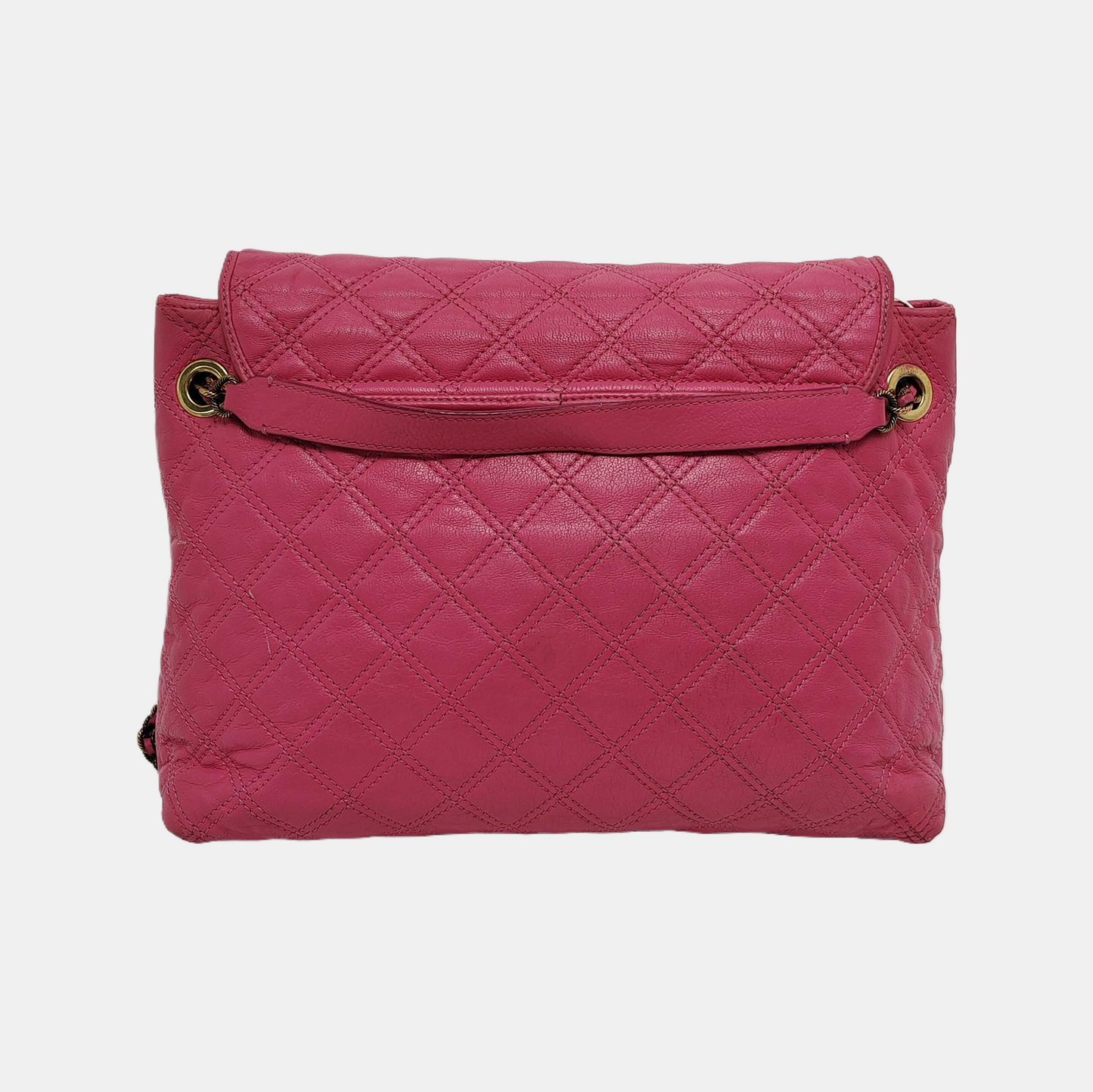 MARC JACOBS Fuchsia Leather Quilted Crossbody Bag Golden hardware-(SKU)-944011217