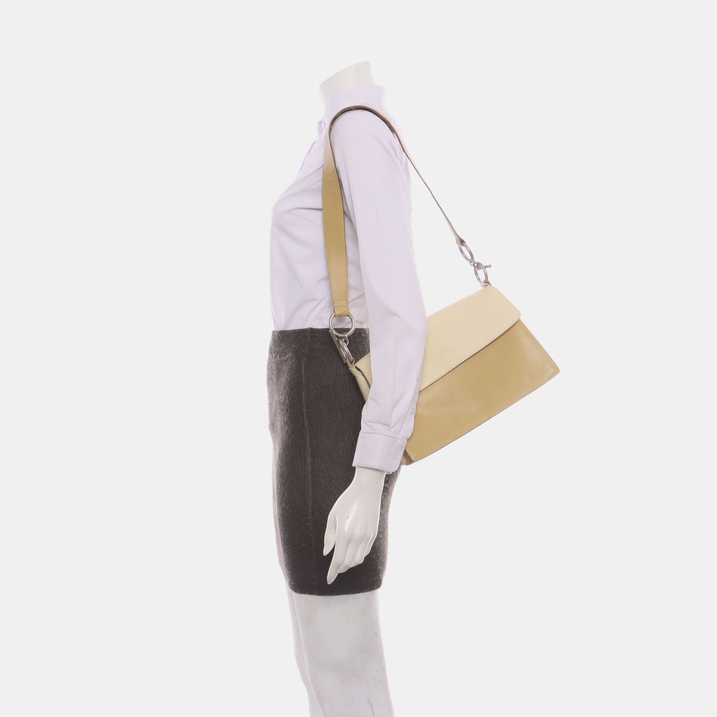BOTTEGA VENETA Yellow Cowhide Embossed Single Shoulder Bag Silver Hardware Vintage model Removable shoulder strap-(SKU)-930402903