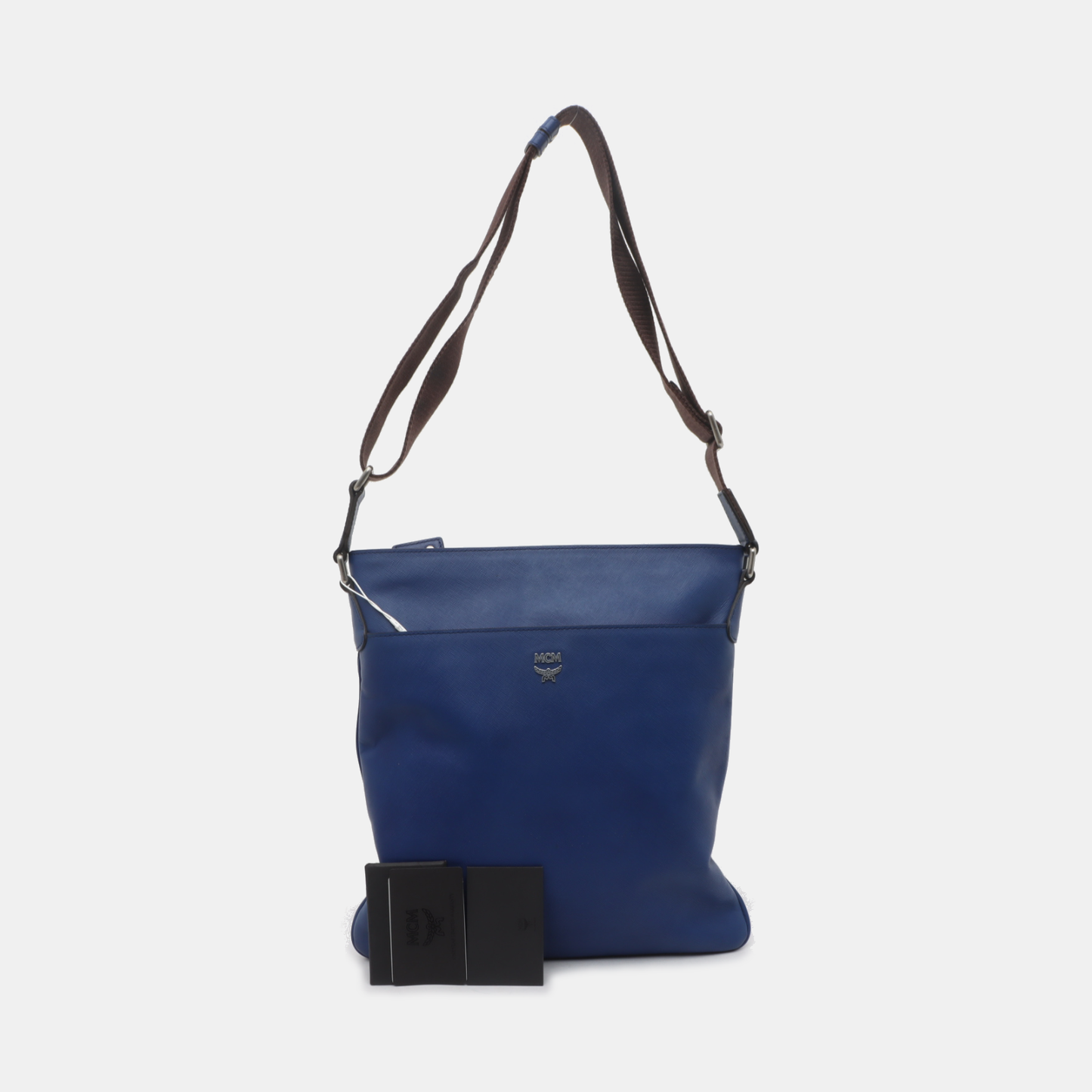 MCM Tote bag Blue Leather Shoulder Bag Silver Hardware-(SKU)-935896261