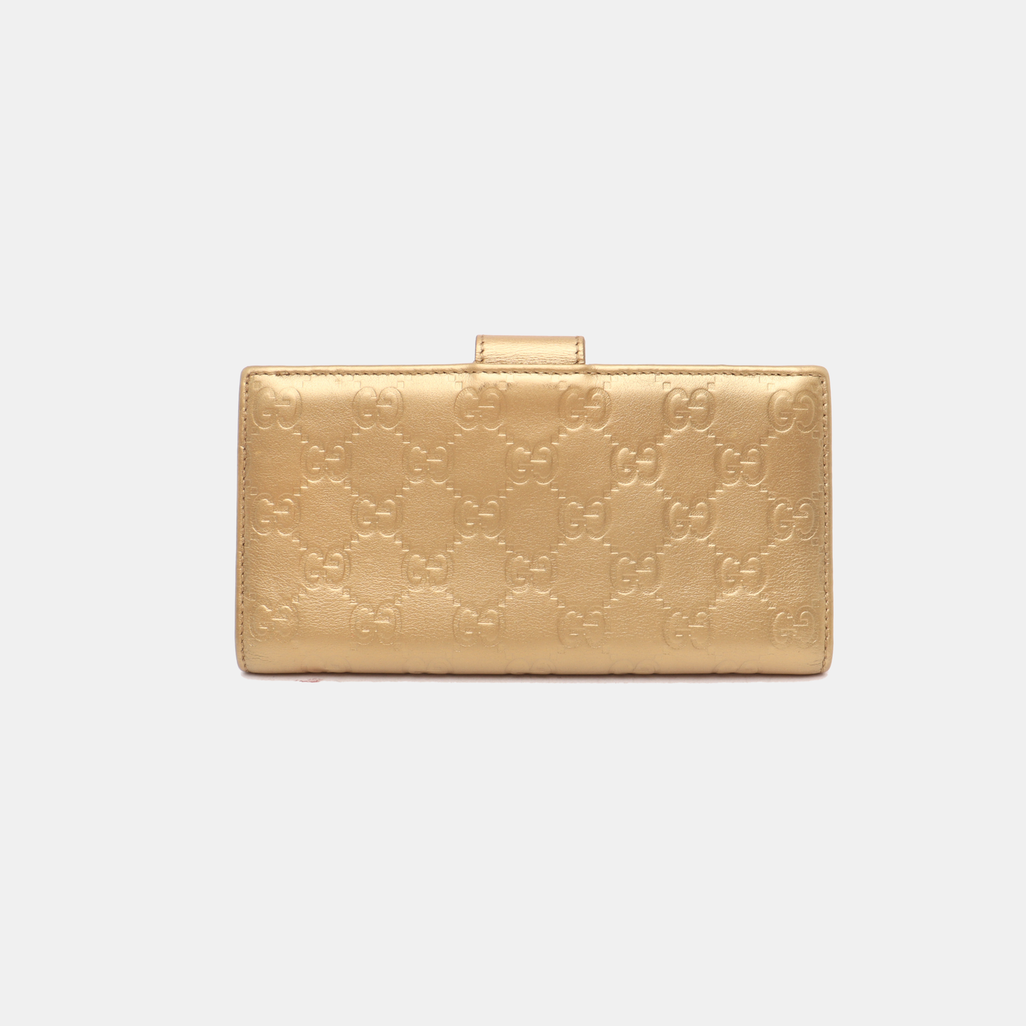 GUCCI Signature金色牛皮老花,压纹钱包-(SKU)-13768073