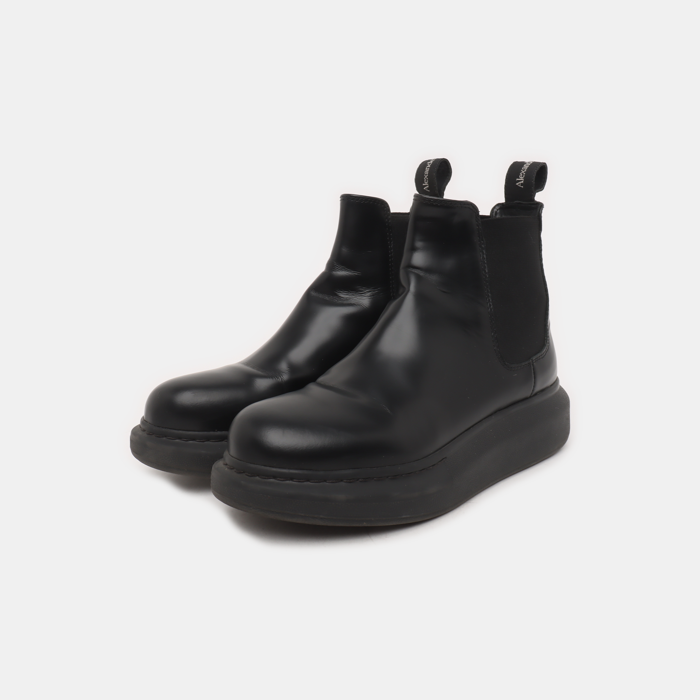 Alexander McQUEEN 35code Autumn and Winter Black Leather Women's Ankle Boots-(SKU)-14048570