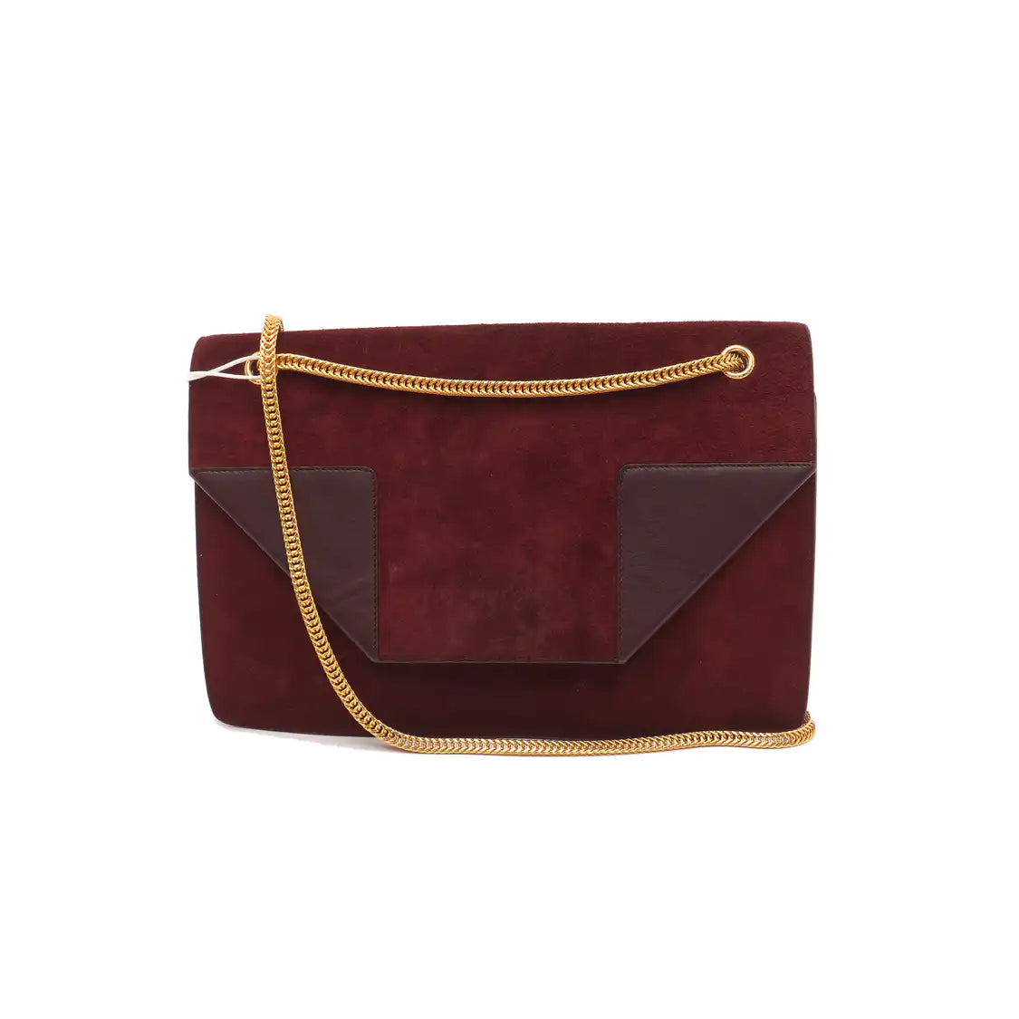 YSL VINTAGE BETTY Burgundy suede leather single shoulder bag crossbody bag Golden hardware-(SKU)-14285934