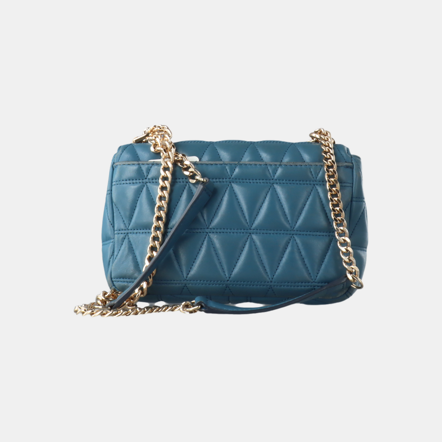 MICHAEL KORS Sloan Small size Blue Cowhide Quilted Crossbody Bag Single Shoulder Bag Golden hardware-(SKU)-12438263