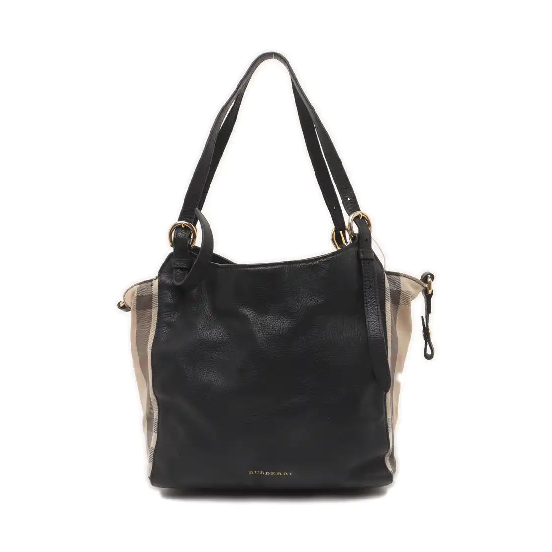 BURBERRY Canterbury Black Cowhide Warhorse Grain Single Shoulder Bag Golden hardware shoulder straps-(SKU)-933963706