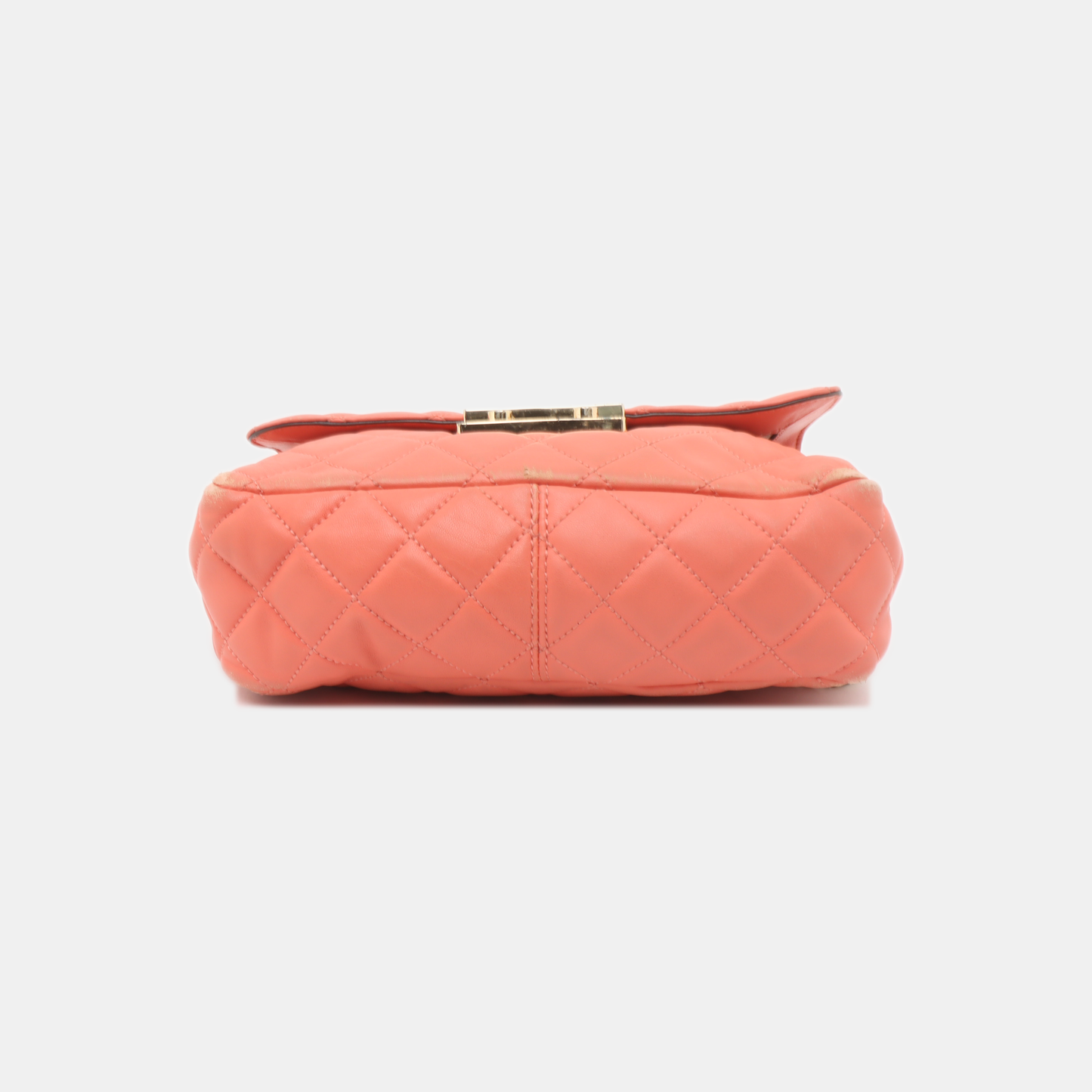 MICHAEL KORS Sloan Orange-pink cowhide quilted crossbody bag/shoulder bag/handbag Golden hardware-(SKU)-932342596