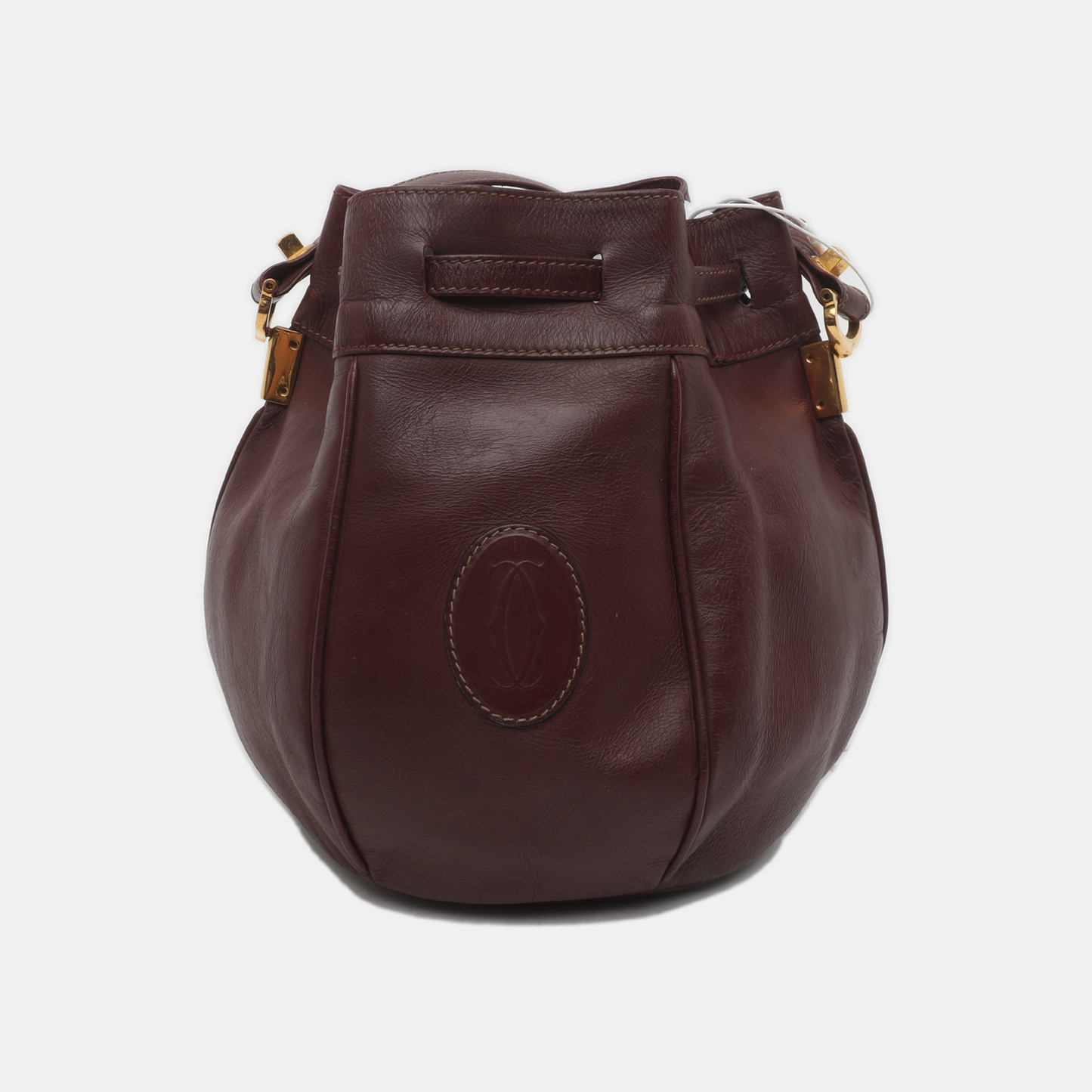 Cartier Bucket bag Burgundy Cowhide Single Shoulder Bag Crossbody Bag Golden hardware-(SKU)-935400465