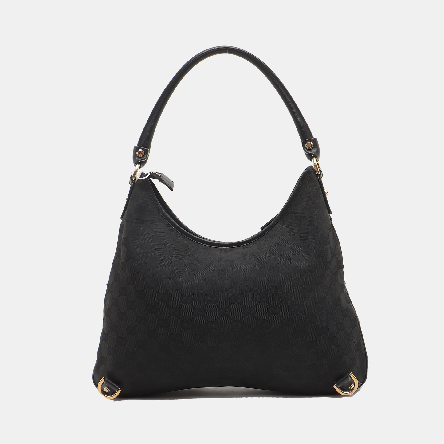 GUCCI Abbey Black canvas monogram jacquard shoulder tote Golden hardware-(SKU)-929825817