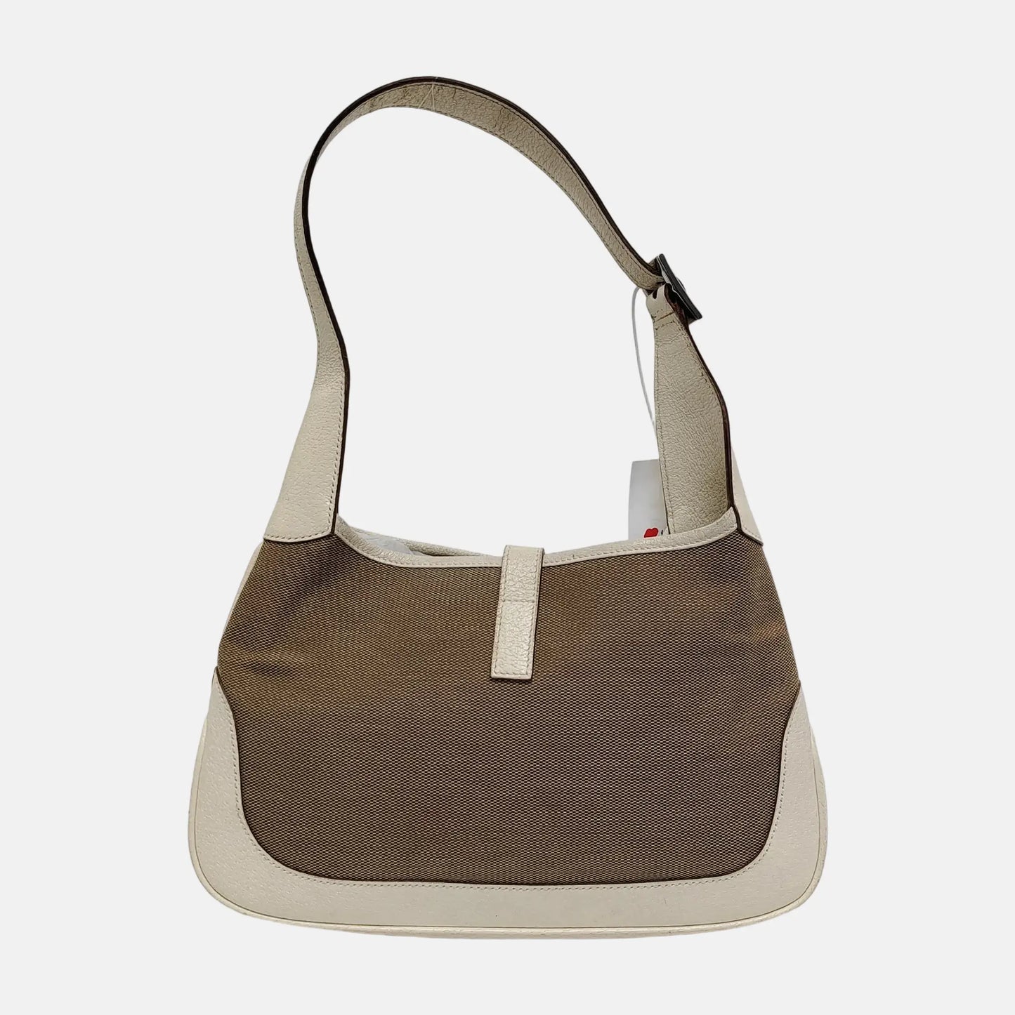 GUCCI Jackie 1961 Khaki Canvas Buckle Single Shoulder Handbag Crossbody Tote Silver Hardware-(SKU)-945694459