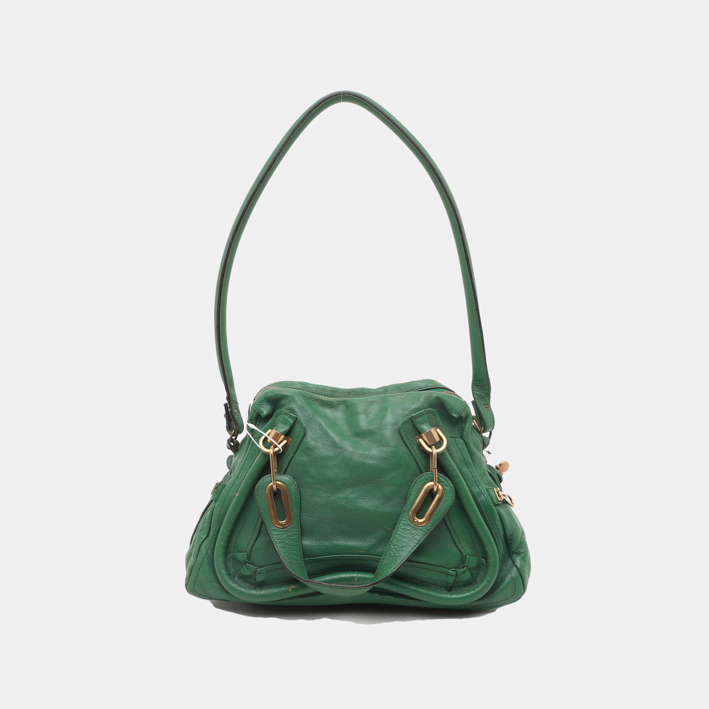 Chloé Paraty Medium size Green Leather Single Shoulder Bag Golden hardware Removable shoulder strap-(SKU)-14336695