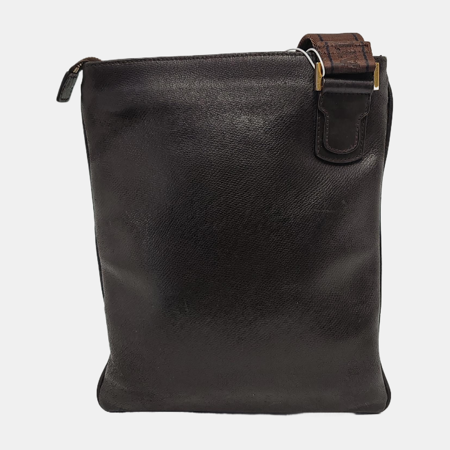 FERRAGAMO Dark Brown Calfskin Single Shoulder Tote Bag Crossbody Bag Golden hardware-(SKU)-943478247