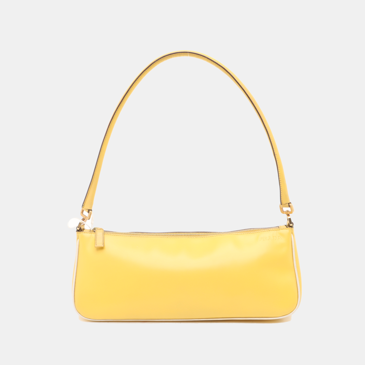 PRADA Tote bag Yellow Leather Shoulder Bag Tote Golden hardware-(SKU)-934886659