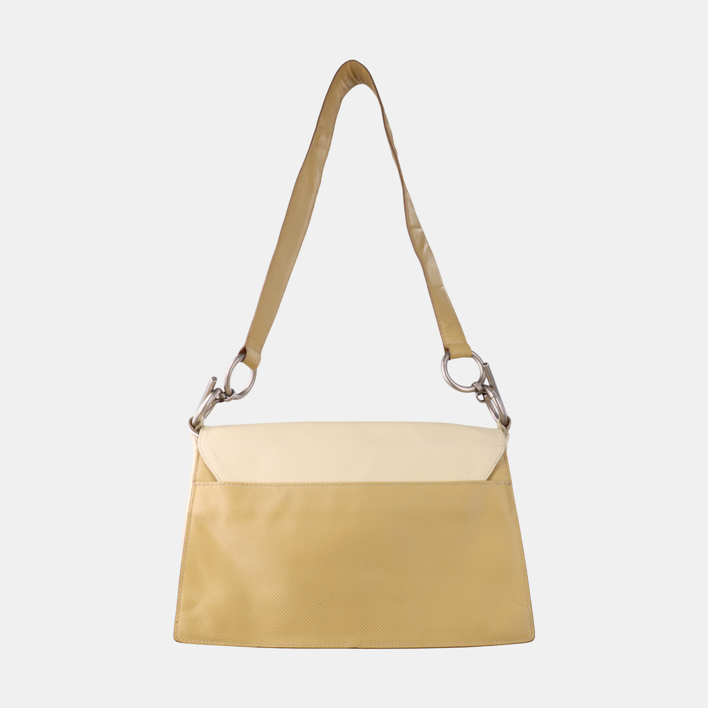 BOTTEGA VENETA Yellow Cowhide Embossed Single Shoulder Bag Silver Hardware Vintage model Removable shoulder strap-(SKU)-930402903