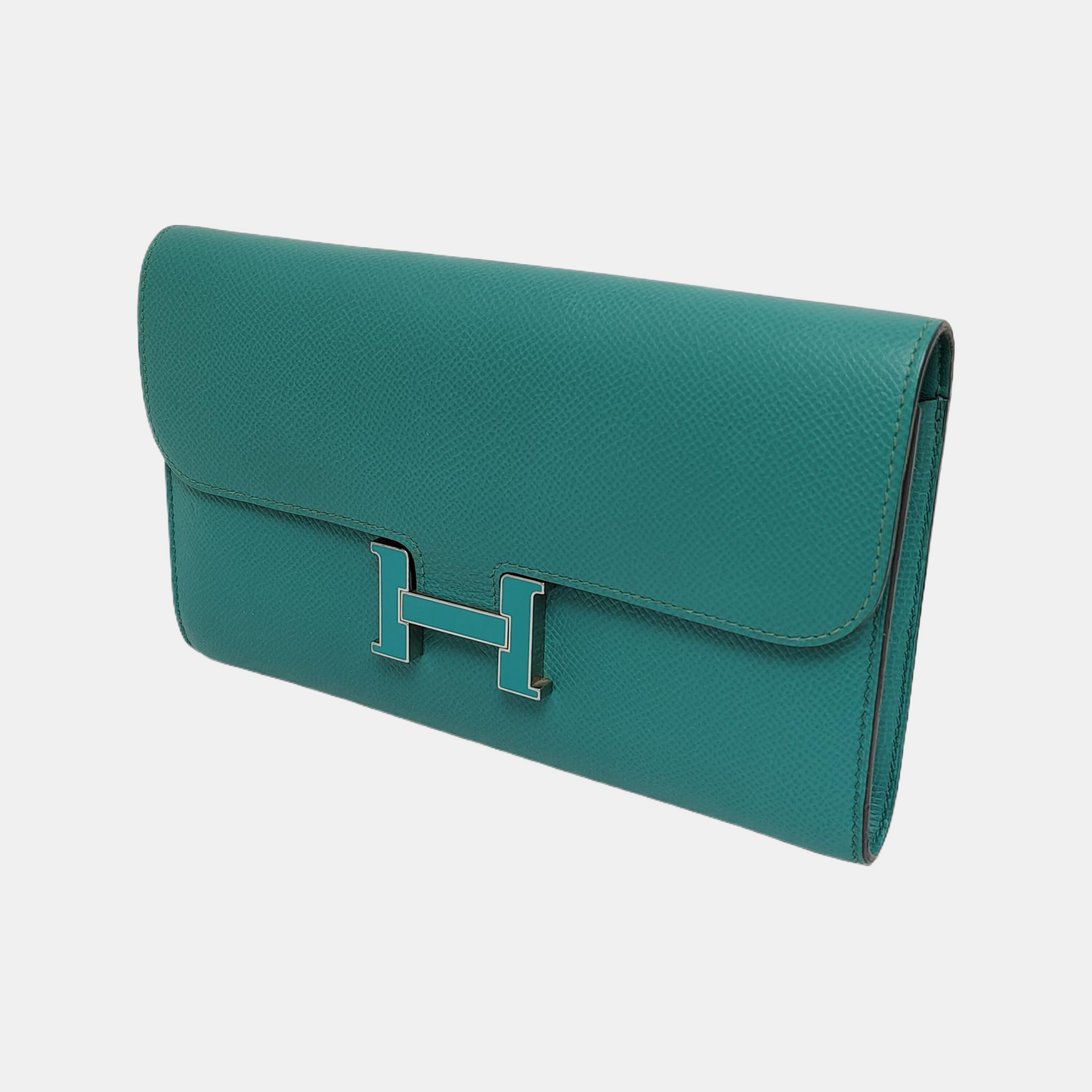 HERMÈS Constance Verona Green Epsom Calfskin Wallet, Green Hardware, A-(SKU)-945960942