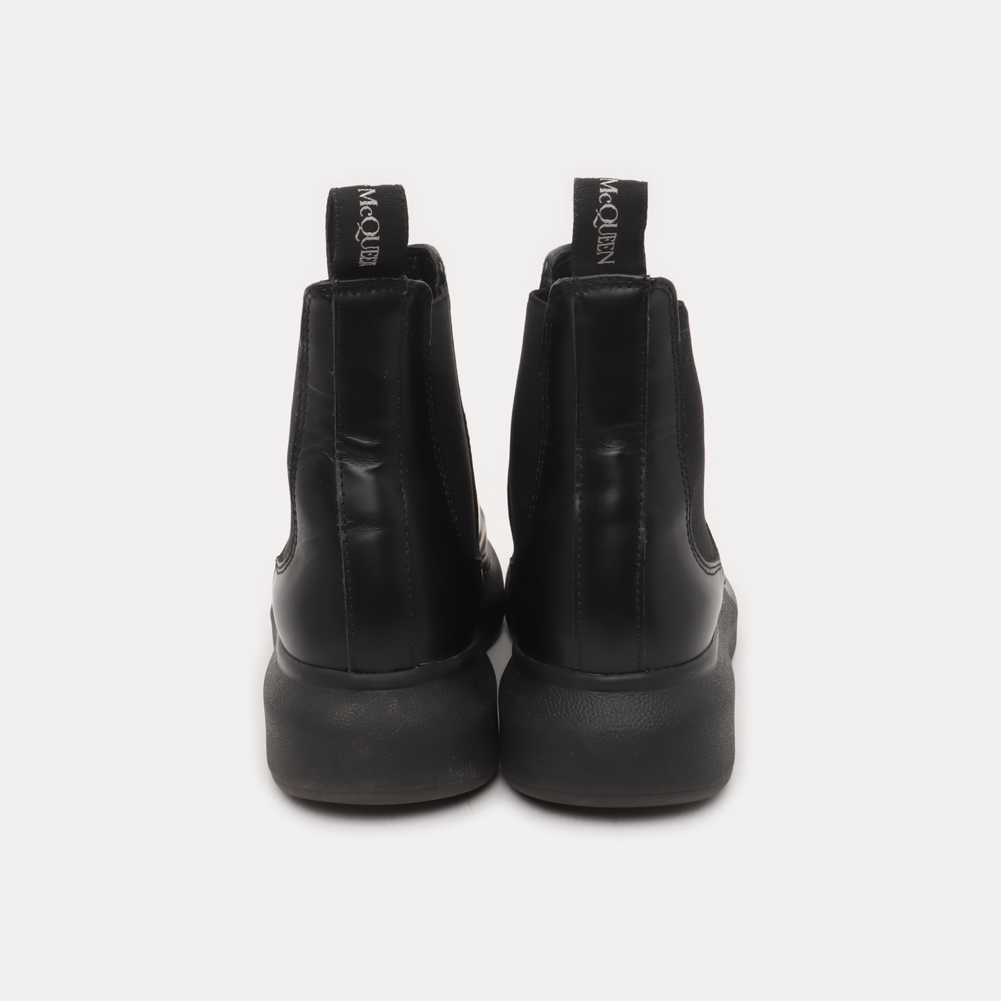 Alexander McQUEEN 35code Autumn and Winter Black Leather Women's Ankle Boots-(SKU)-14048570